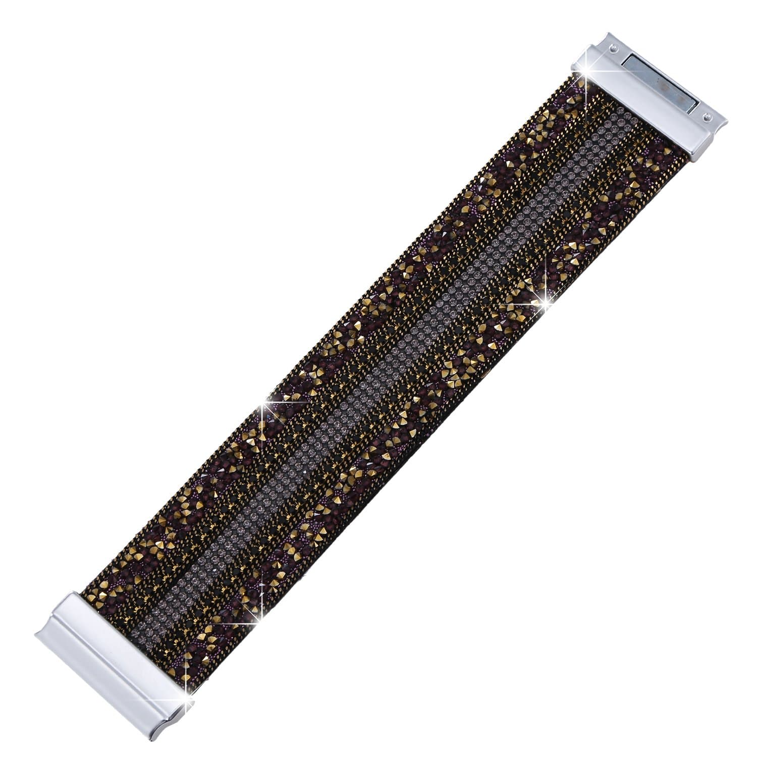 Morella Women’s Glitter Bracelet with Zirconia Stones and Magnetic Clasp