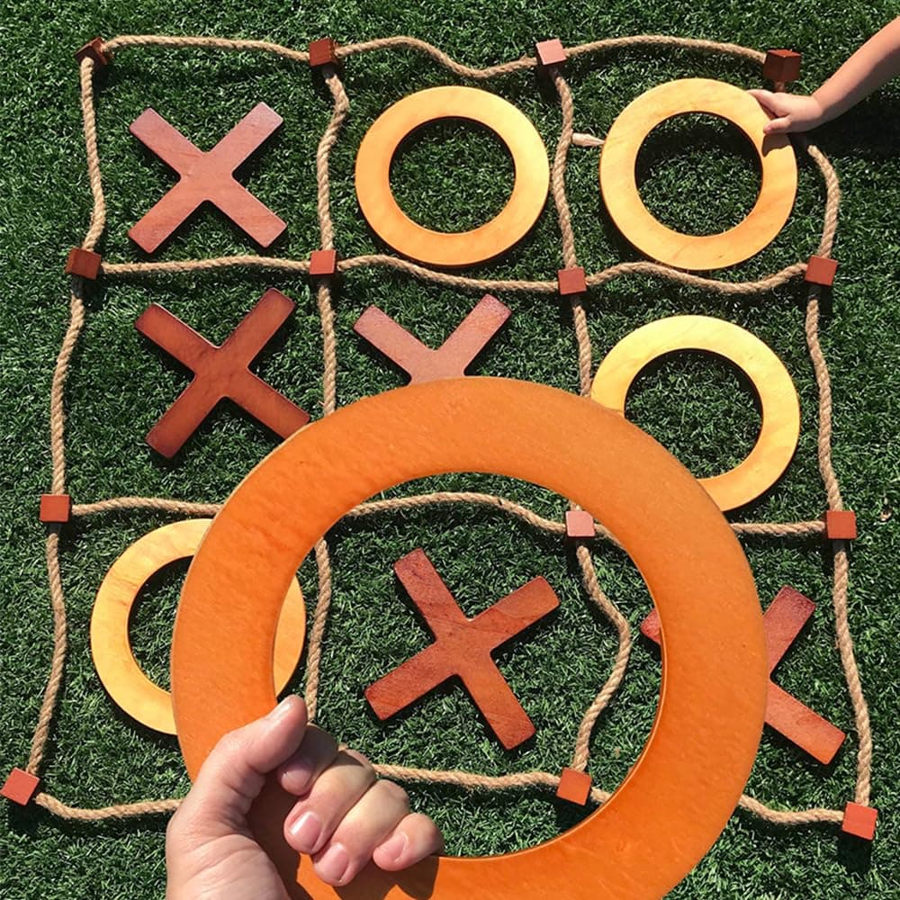 - Games - Premium Giant Tic Tac Toe Game Outdoor (All Weather) | 3ft x 3ft | Instant Setup, No Assembly | Giant Outdoor Games for Adults and Family | Outside Toys | Large Lawn & Backyard Fun