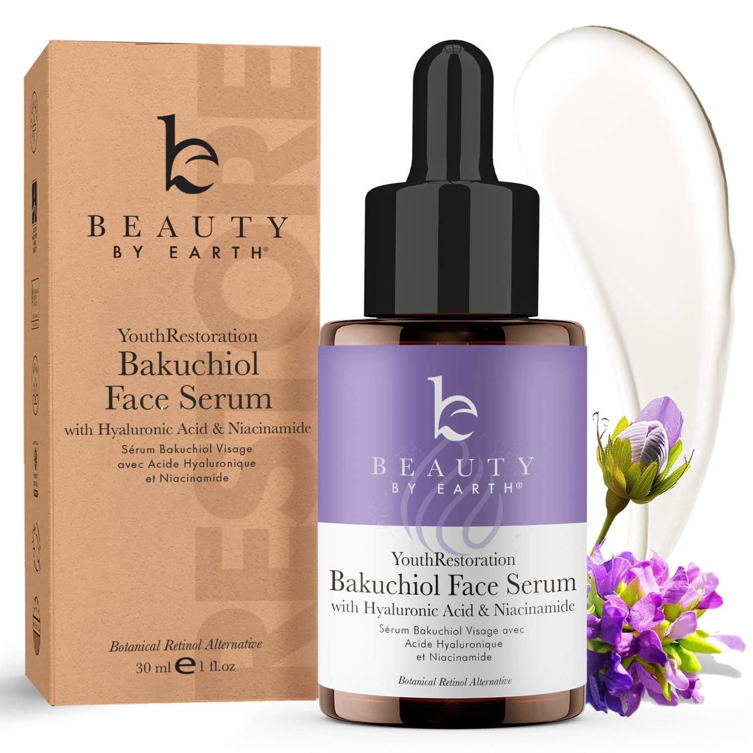 Bio Retinol Alternative Bakuchiol Serum - Smooths Skin & Reduces Fine Lines, USA Made with Natural & Organic Ingredients, Anti-Aging Skin Care Formula, Vegan, Cruelty Free