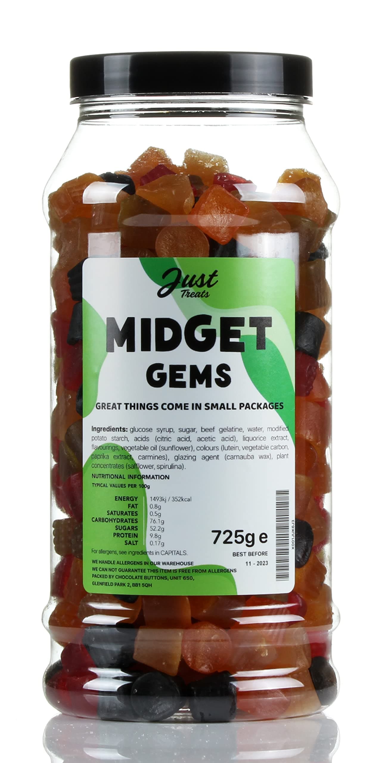 Original Lion Midget Gems Gift Jar from The A-Z Retro Sweet Shop Collection