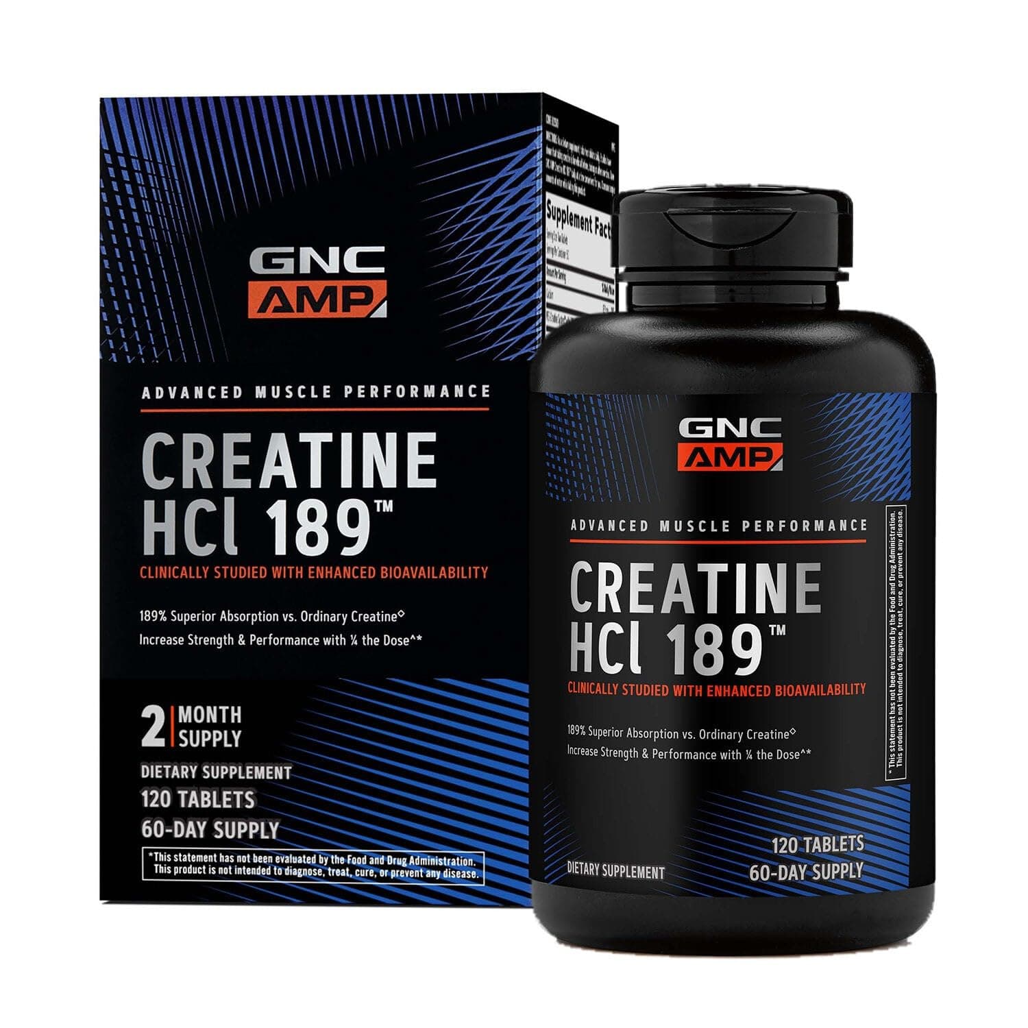 AMP Creatine HCl 189 Pills, Clinically Proven Strength & Muscle Builder, Athletic Performance, Energy Production, Recovery Supplement, Fast Absorbing, Gluten Free Formula, 60 Servings