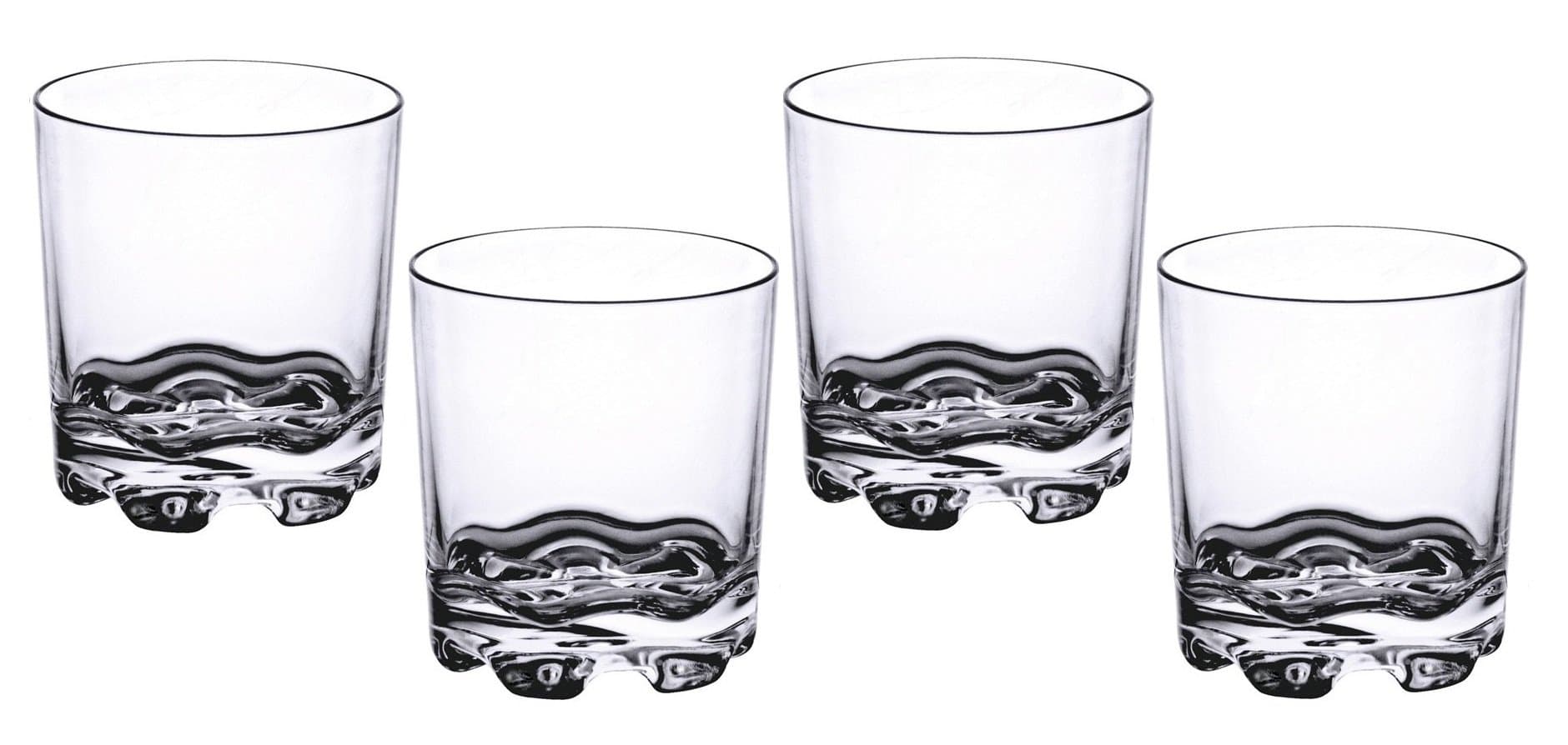 (Set of 4) 12 Oz. Crystal Clear Polycarbonate Old Fashioned / Rock GlassBreak Resistant (3¾“)