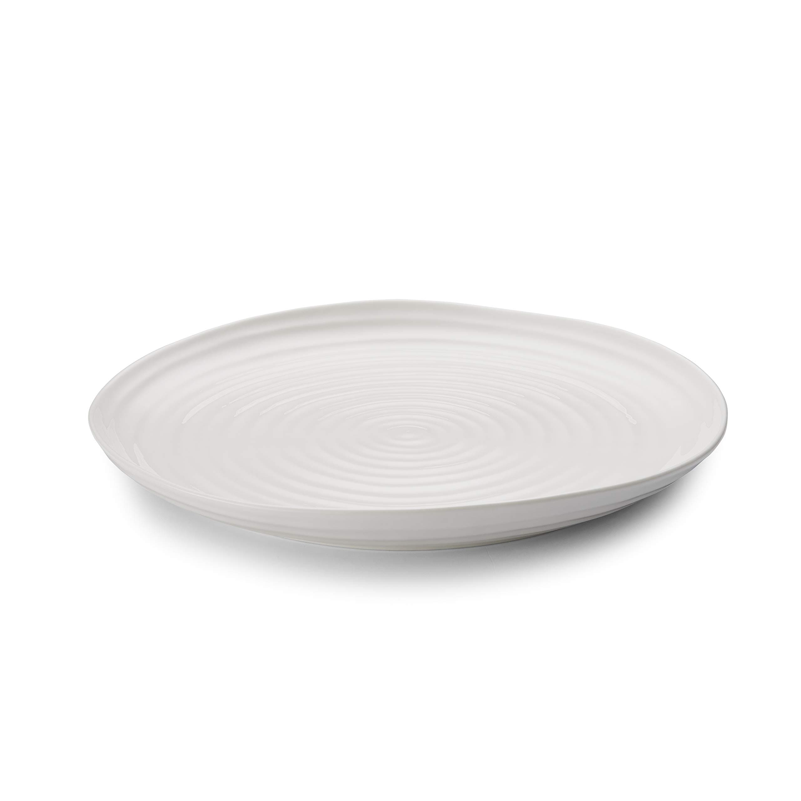 Home & Gifts Round Platter, Porcelain, White, 30.8 x 30.8 x 2.7 cm