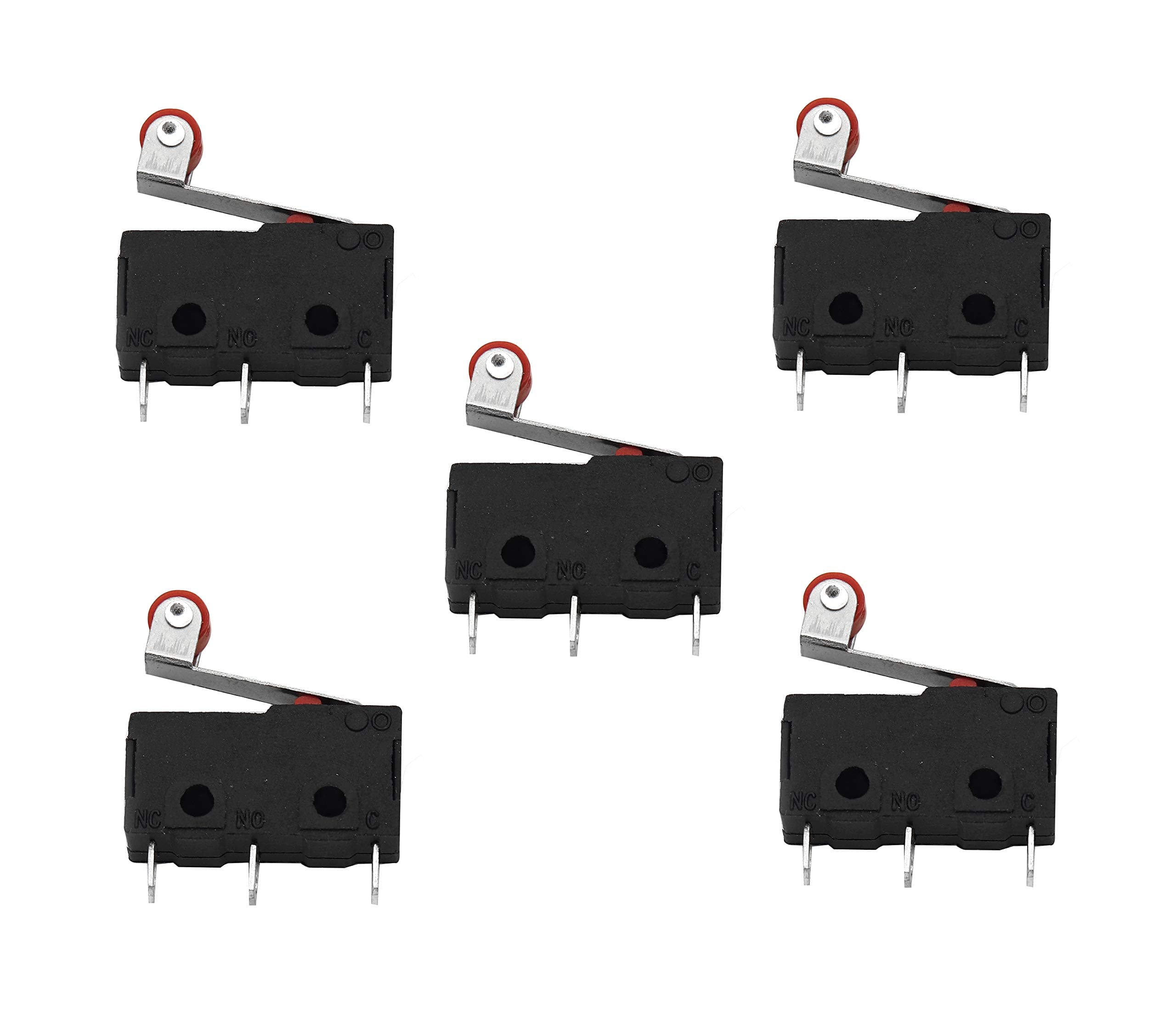 Electronic Spices 5pcs 3Pin Momentary Roller Lever Arm Micro Limit Switch AC 250V 5A SPDT