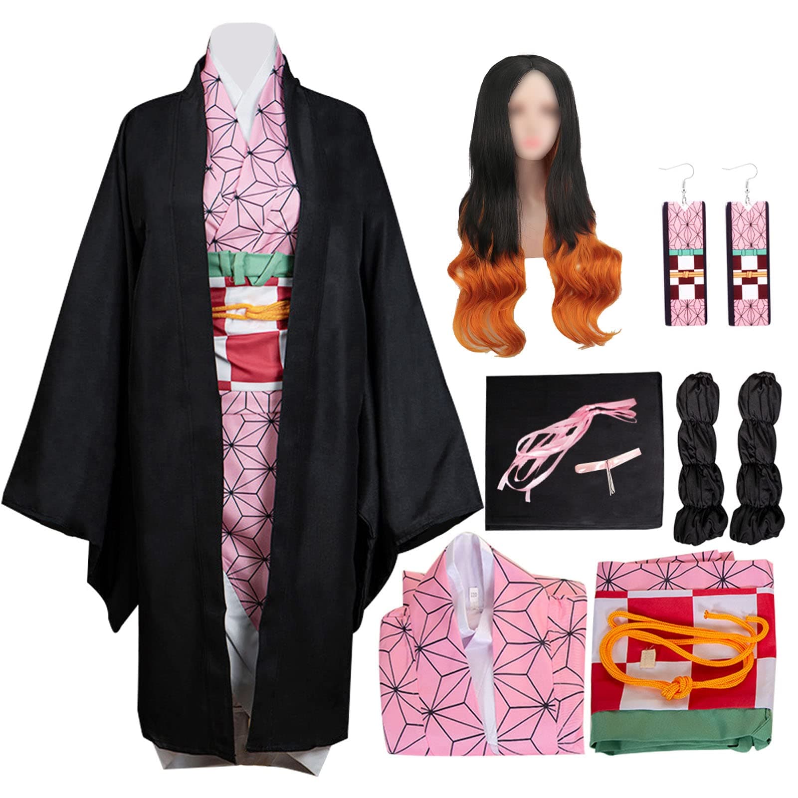 besteffieAnime Cosplay Kimono Wig Set Halloween Party Costume Unisex