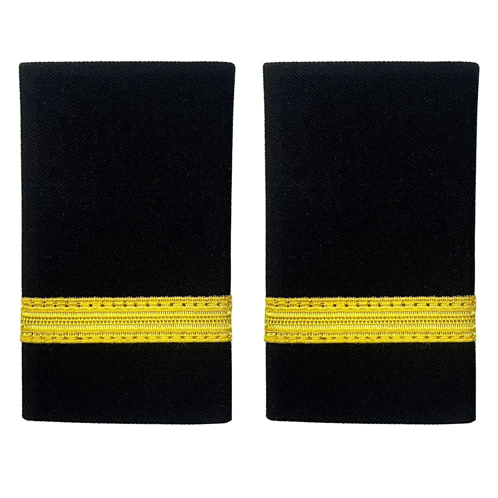 TAIKMD 1 Pair Airlines Pilot Uniform Epaulets Captain Aviators Shirts Epaulettes Sliders Officer Shoulder Boards Badge with Gold Stripes One/Two/Three/Four Bar (One Bar)
