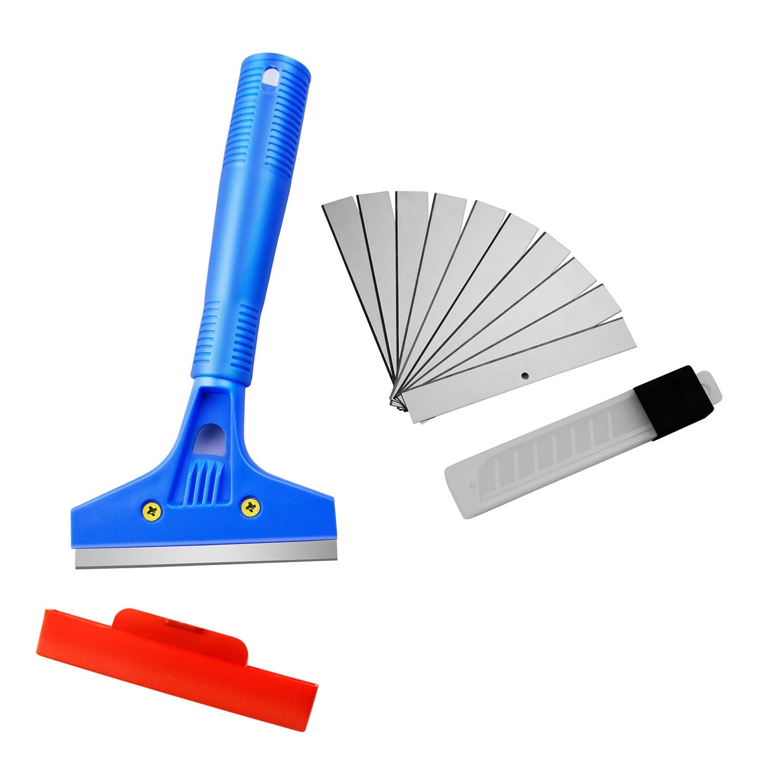 Wall Scraper Multi-purpose Paint Squeegee with Free 10 Replacement Blades for Applicable To Remove Paint Vinyl Glue Wallpaper Window Tint Adhesive Residual Glue ITTAHO