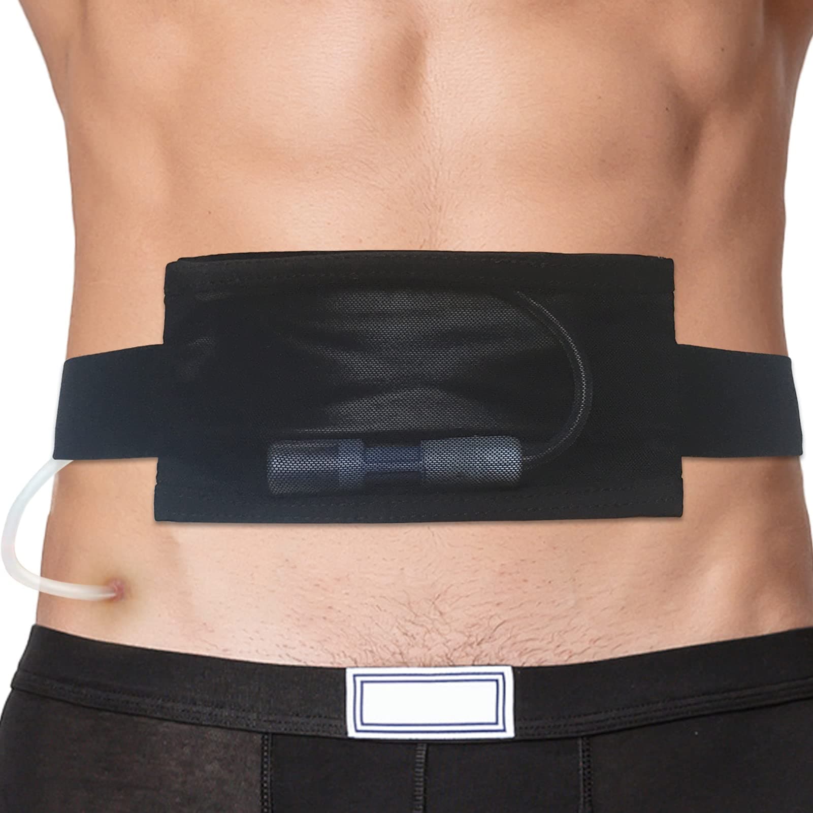 Breathable Peritoneal Dialysis Belt PD Catheter Holder Belt with Mesh Pouch Stretch for Peg/G/J Feeding Tube Accessories Transfer Set Fixation Nursing Supplies Men Women