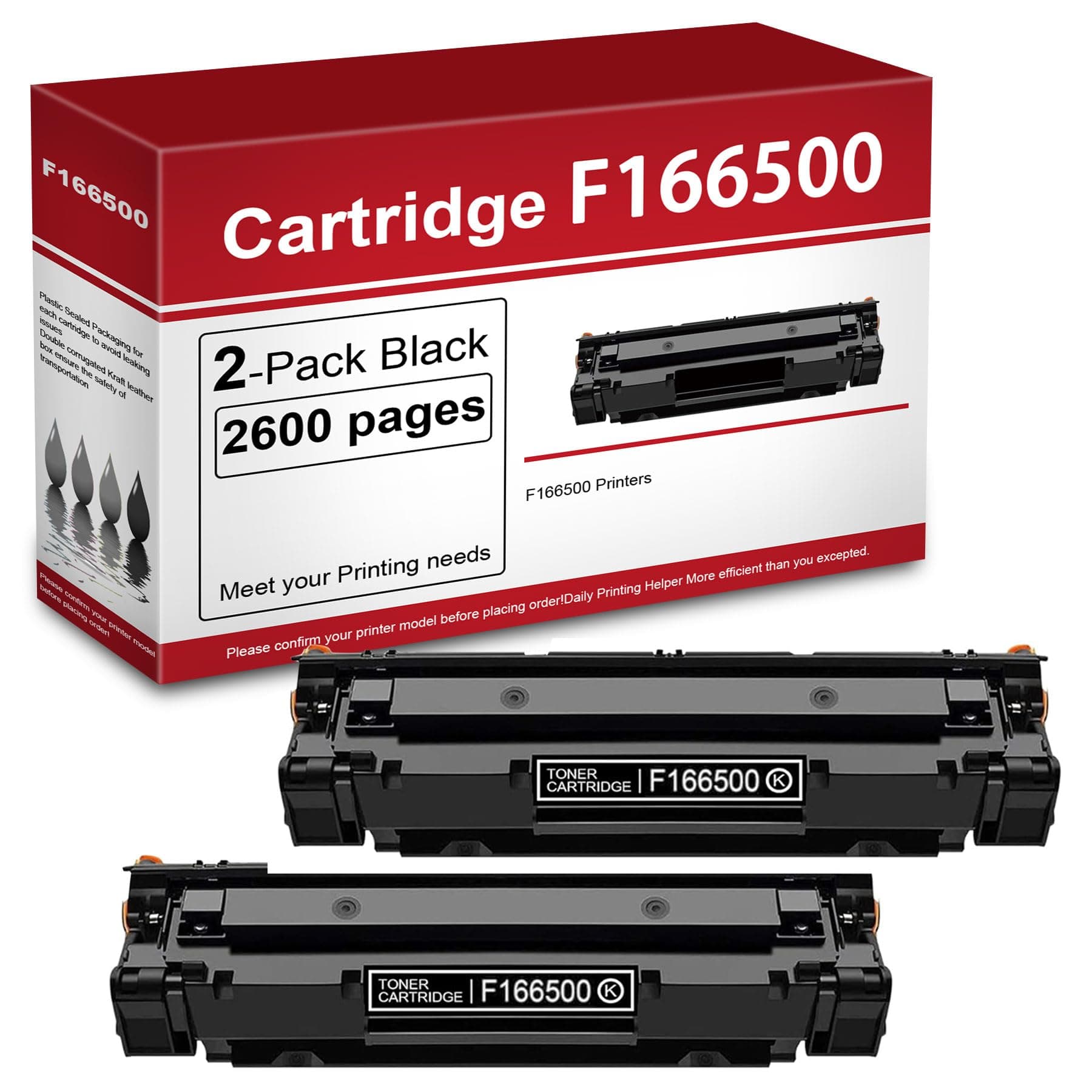 F166500 Compatible Toner Cartridge Replacement for Canon F166500 Printer Toner Cartridge(2 Pack, Black)