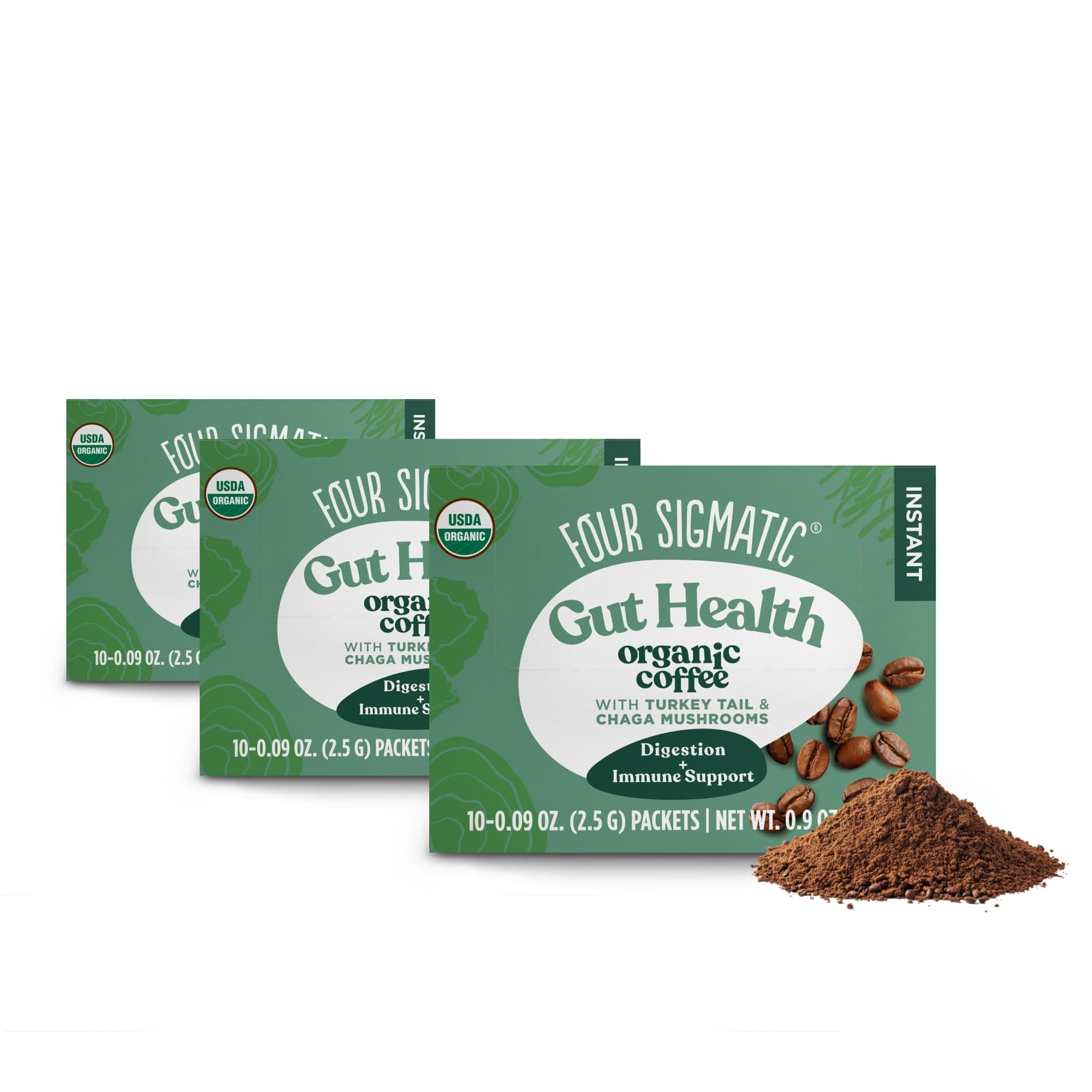 Mushroom Coffee Mix Cordyceps and Chaga Pack of 3 (30 Packets Total)