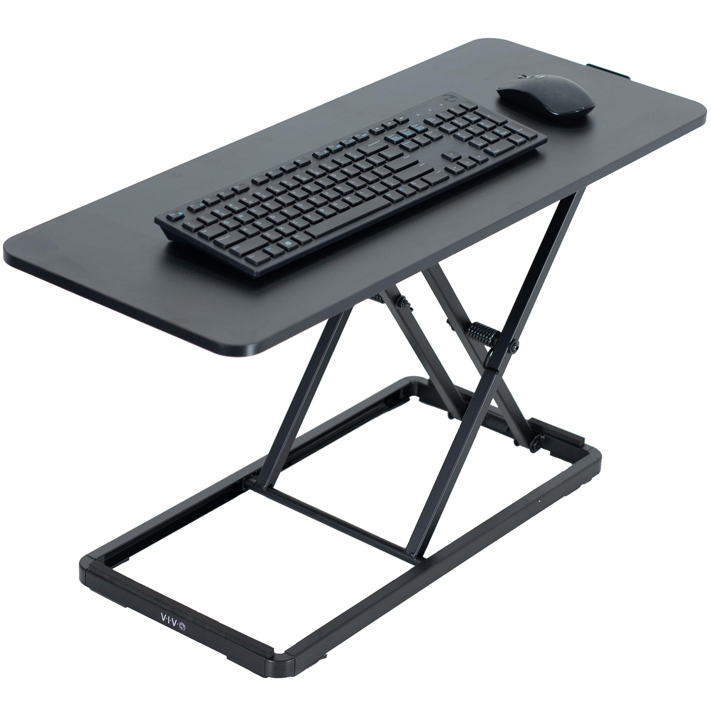 Single Top 30 inch Scissors Lift Keyboard and Mouse Riser, Height Adjustable Laptop Desk, For Ergonomic Sit Stand Workstations, Black, DESK-V030A
