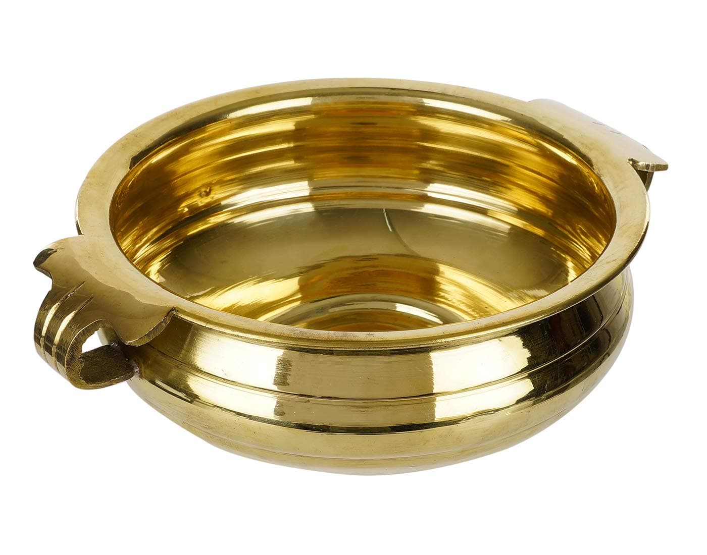 SH Retail Ethnic Design Decorative Brass Urli Traditional Bowl Showpiece (25 cm Width, Golden)