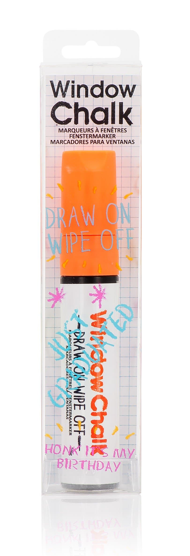 NPW Extra Large Window Marker Chalk Pen - Orange Giant Window Chalk Sketch & Colour