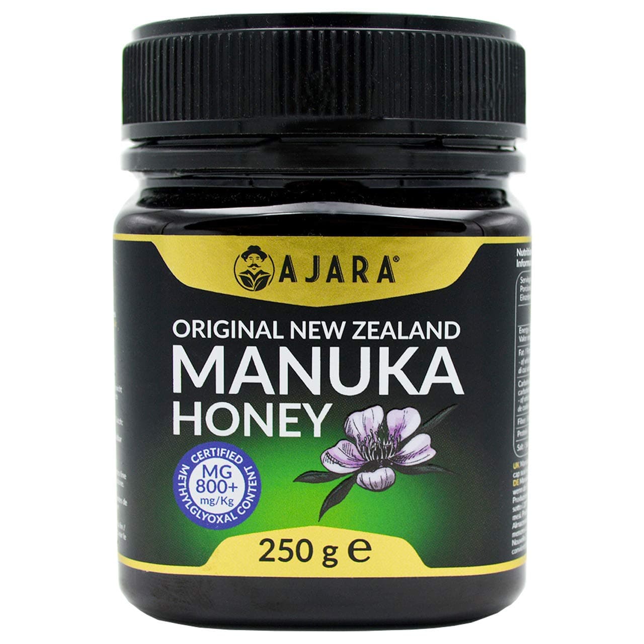 Manuka Honey MG 800+ -Raw, Pure and 100% Natural Certified MGO New Zealand Product- Therapeutic Antiviral and Skin Care -AJARA- 250g