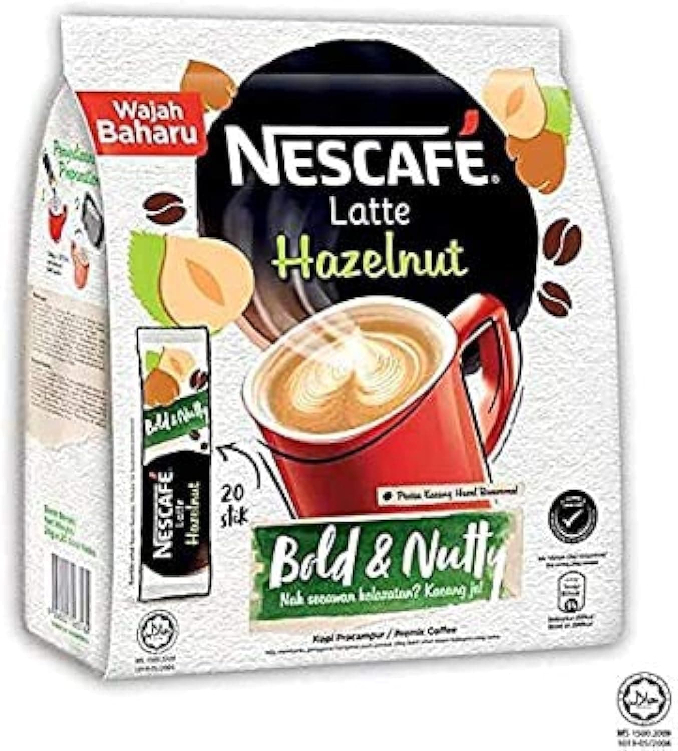 Bold & Nutty, Hazelnut, Coffee, 480 Gram - Sticks, Glass Bottle