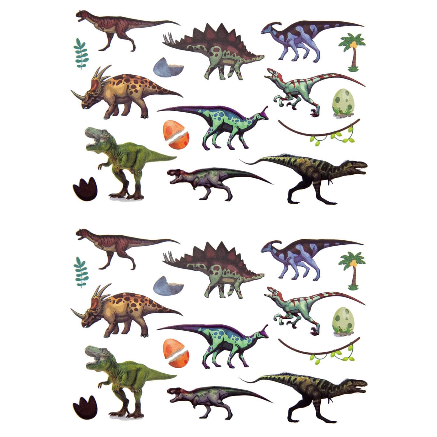 Oblique Unique® Children's Dino Tattoos Pack of 32 Colourful Temporary Dinosaur Tattoo for Playing Fun for Boys for Children's Birthday Parties