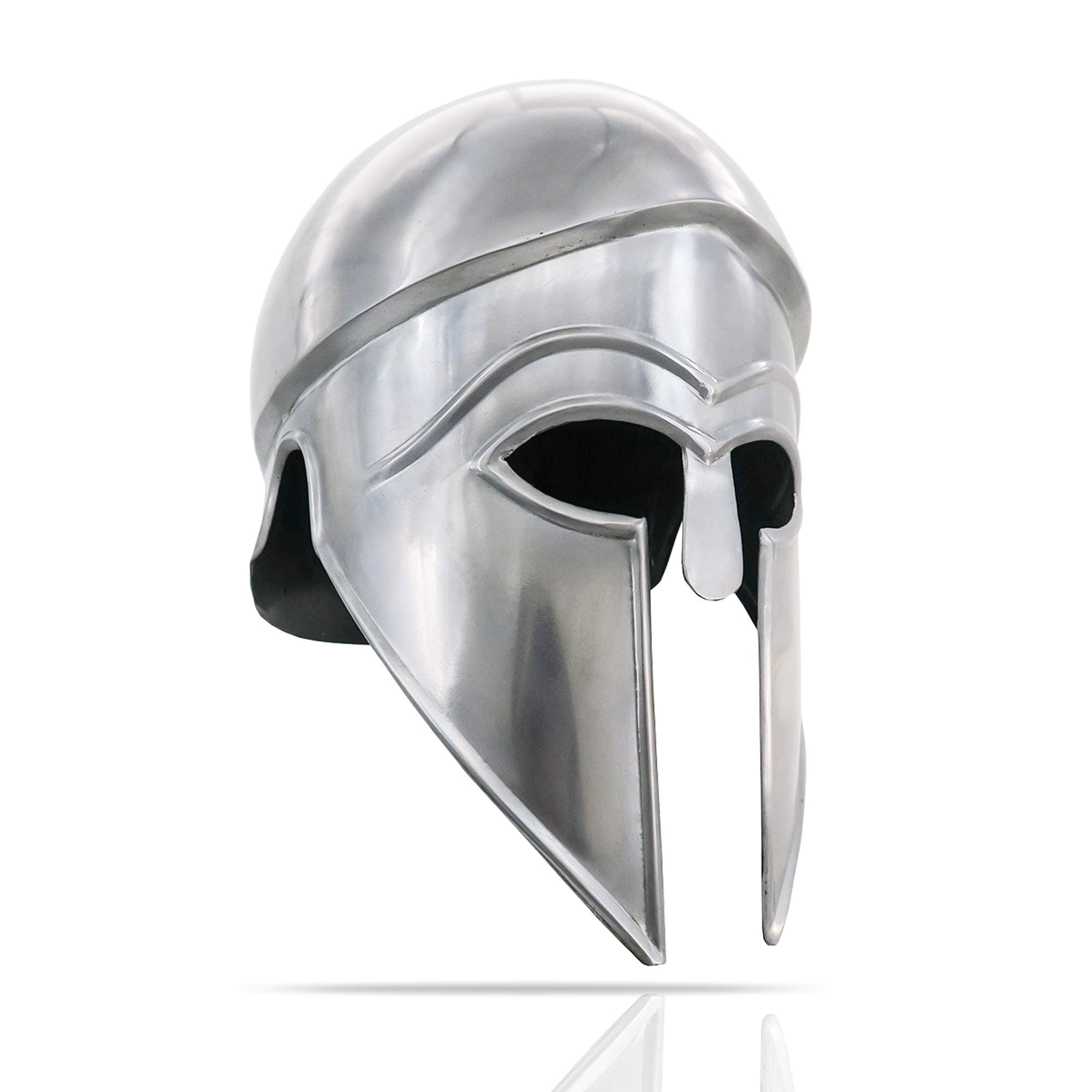Full-Sized Greek Corinthian Helmet Medieval Warrior Armor Battle Gear, Chrome, 18G Steel, 13.5"