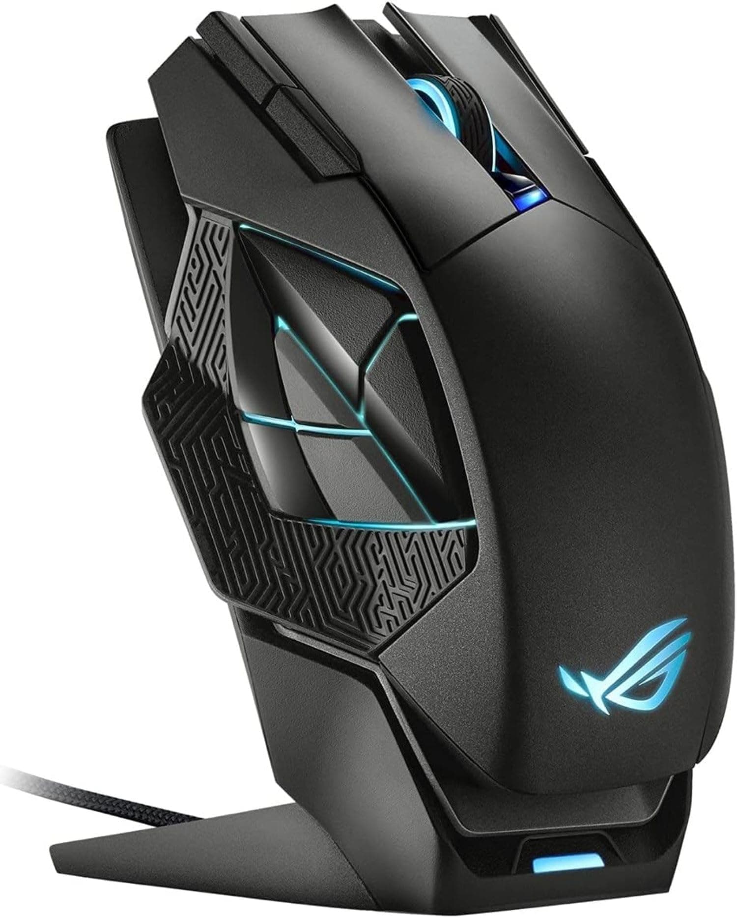 ASUSTek ROG Spatha X MMO Wireless Gaming Mouse, 19,000dpi, 12 Programmable Buttons, Dual Mode Connection, Up to 67 Hours, ROG Micro Switches, RGB, Officially Licensed in Japan, Black