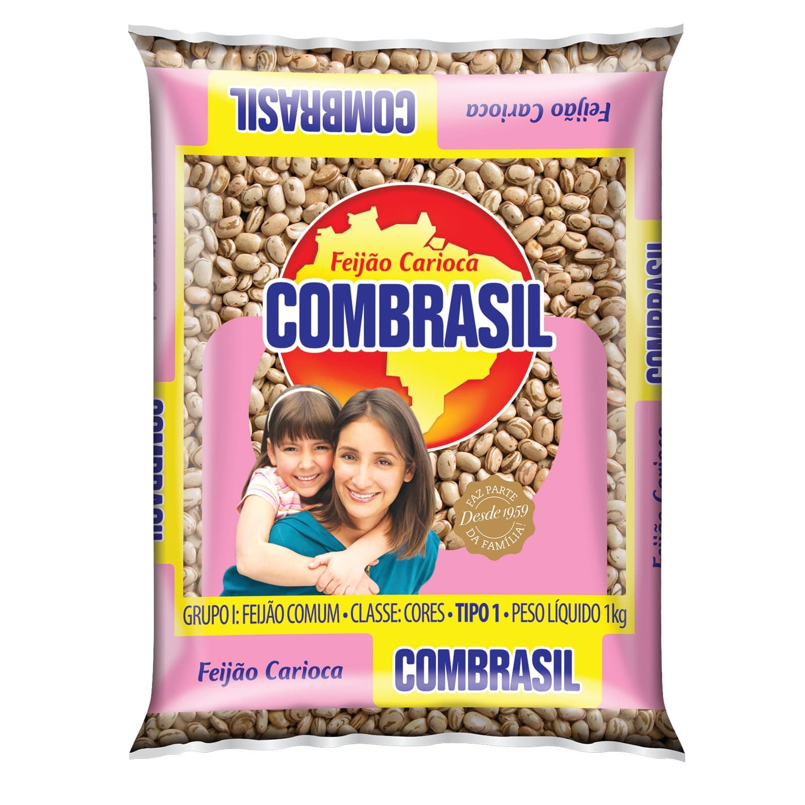 Feijão Carioca/Pinto Beans, COMBRASIL, 1,0 kg Bag