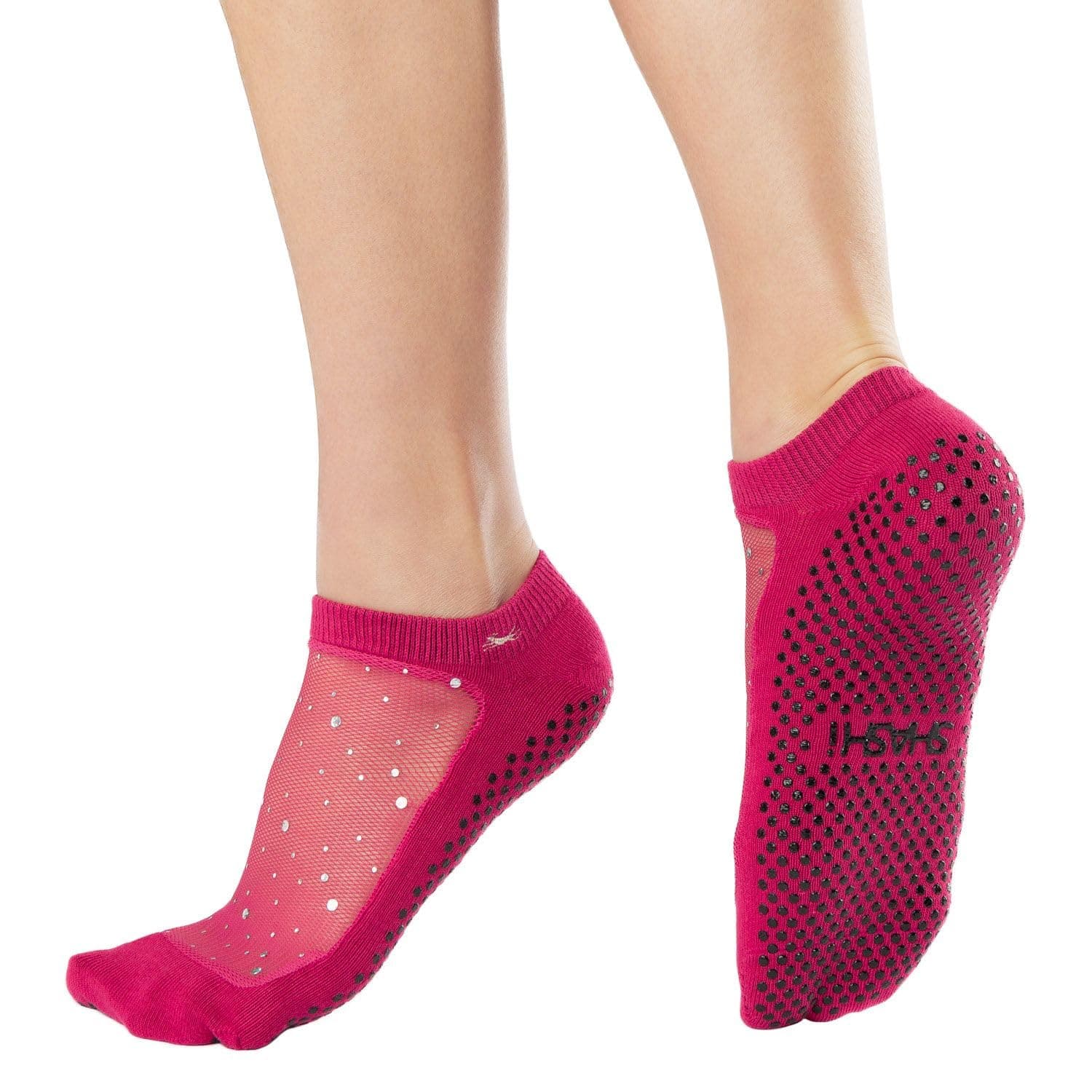 SHASHI Star Mesh Socks for Women – Sparkly, Full-Coverage Non Slip Socks for Barre, Yoga and More