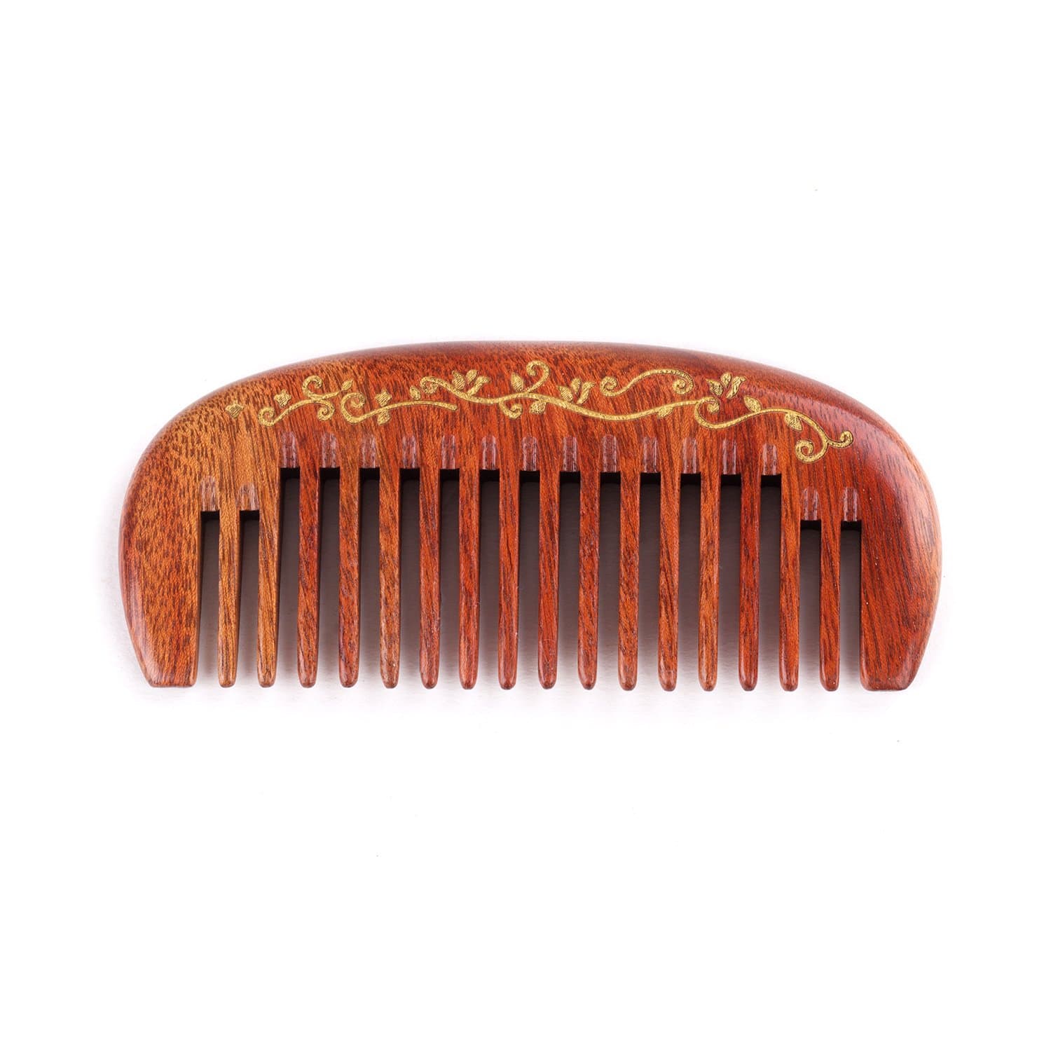Breezelike No Static Red Rosewood Pocket Wide Tooth Comb with Go.