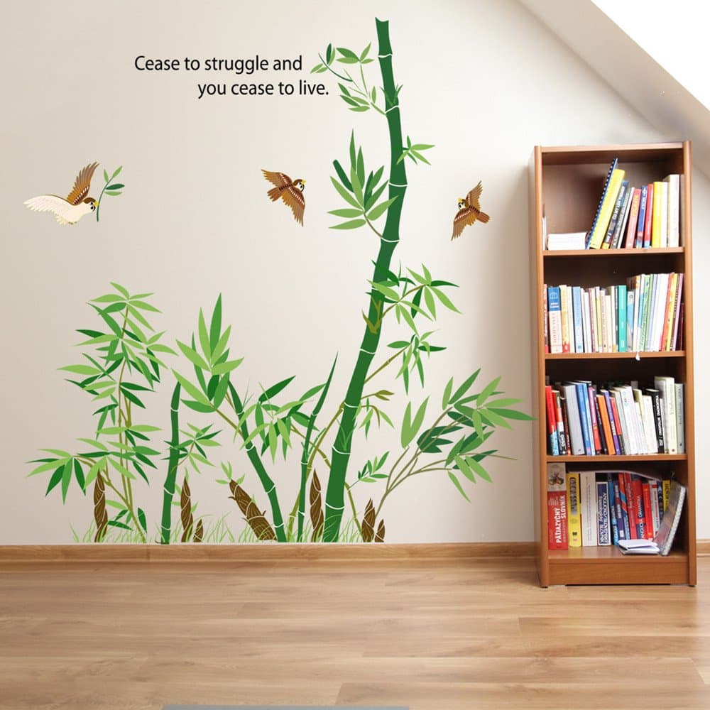 Bamboo Peel & Stick Wall Decals Art Home Room Wall Decor Sticker