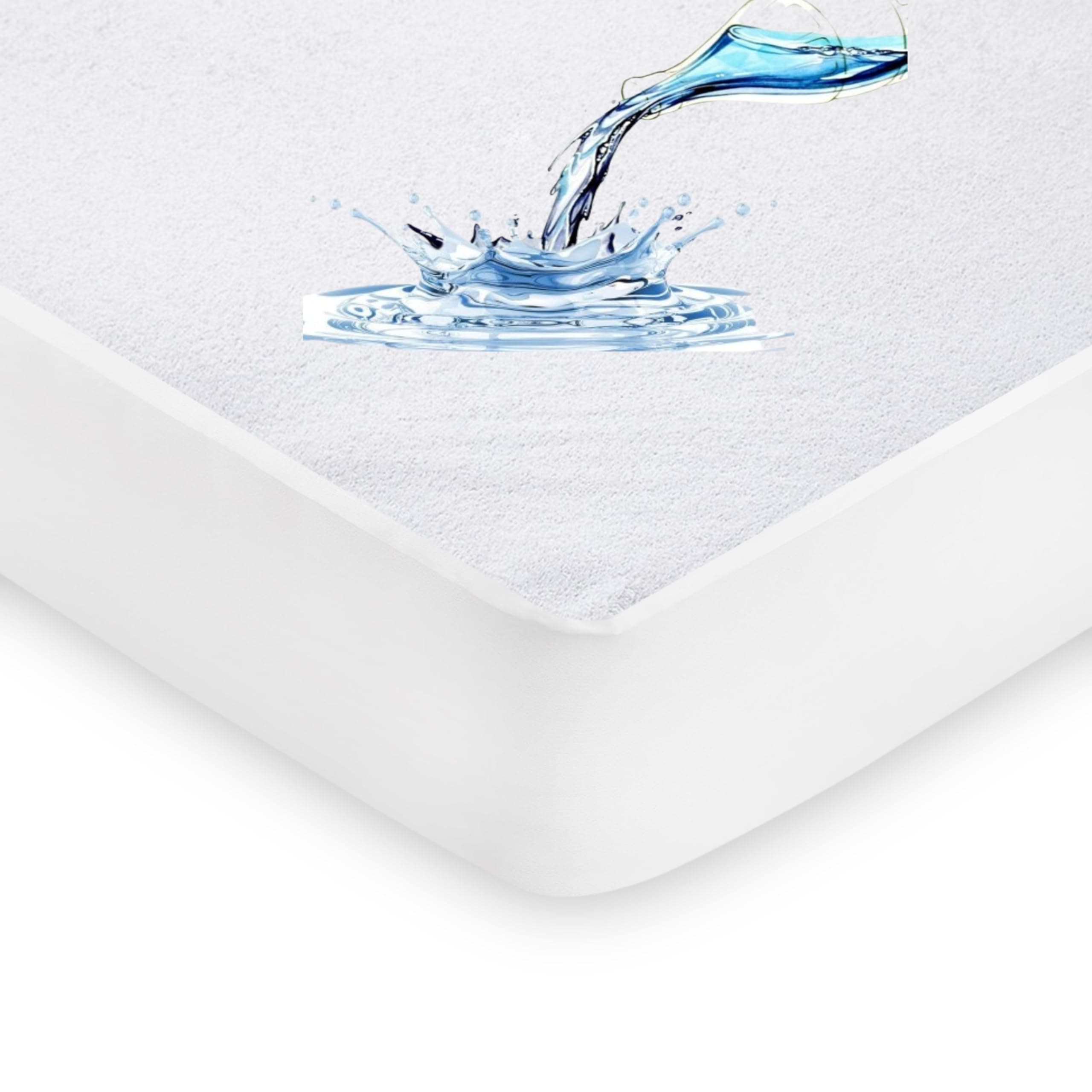 100% Waterproof Mattress Protector-Extra Deep 40 Cm Stretch Skirt–Super King(182x200) Cm Terry Towel Mattress Topper–Anti Allergy and Breathable Fitted Mattress Cover. (Super King(182x200+40)Cm)
