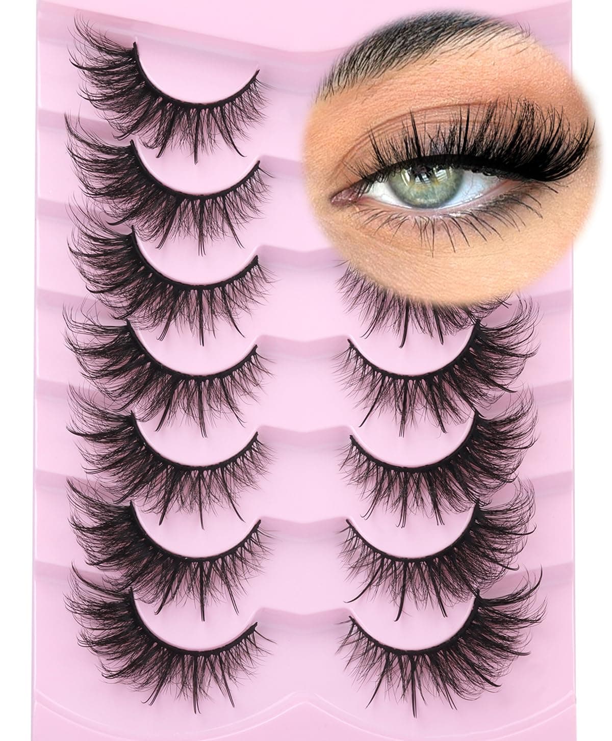 Fox Eye Lashes Wispy Faux Mink Lashes Volume Fairy Cat Eye Lashes That Look Like Extensions Spiky Fake Eyelashes 20mm Long Lash with Spikes