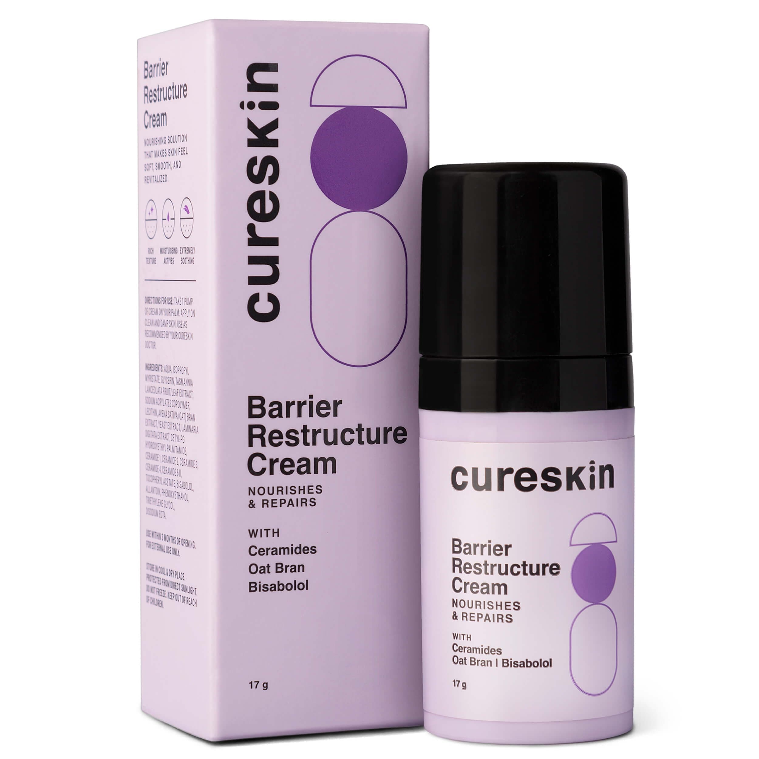 Restructure Cream | Oat Bran Extract Helps to Sooth & Moisture Skin | Ceramides Helps to Maintain Barrier Function, Locks in Moisture & Prevents Dryness | Hydrates & Improves Skin Texture