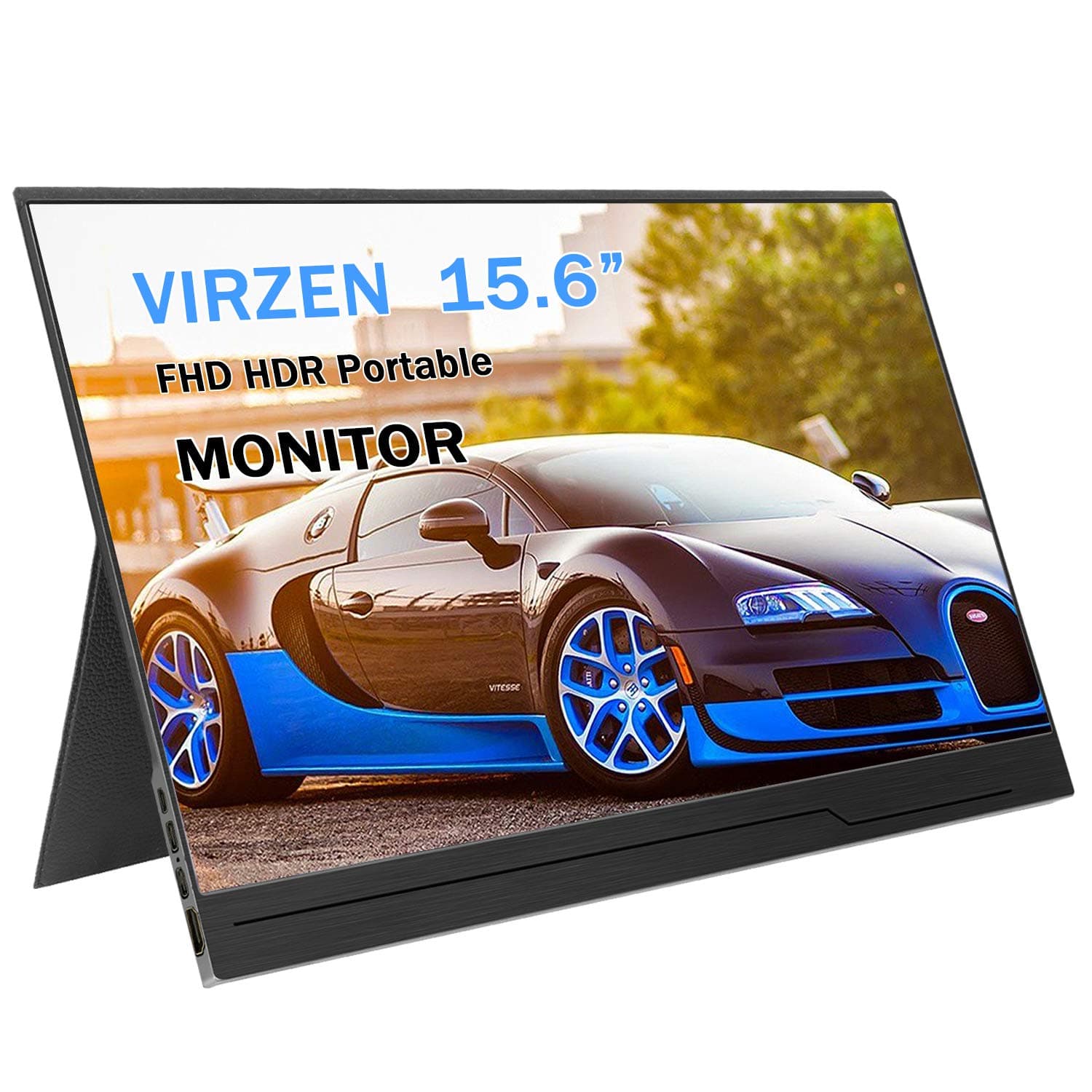 Portable Monitor Display 1920x1080 15.6-inch Super Thin IPS Gaming Monitor Screen USB-C for Laptop Computer Mac Phone HDMI Device,PS4 Xbox,Nintendo,Raspberry pi, Mac Mini,Mobile with Leather Case