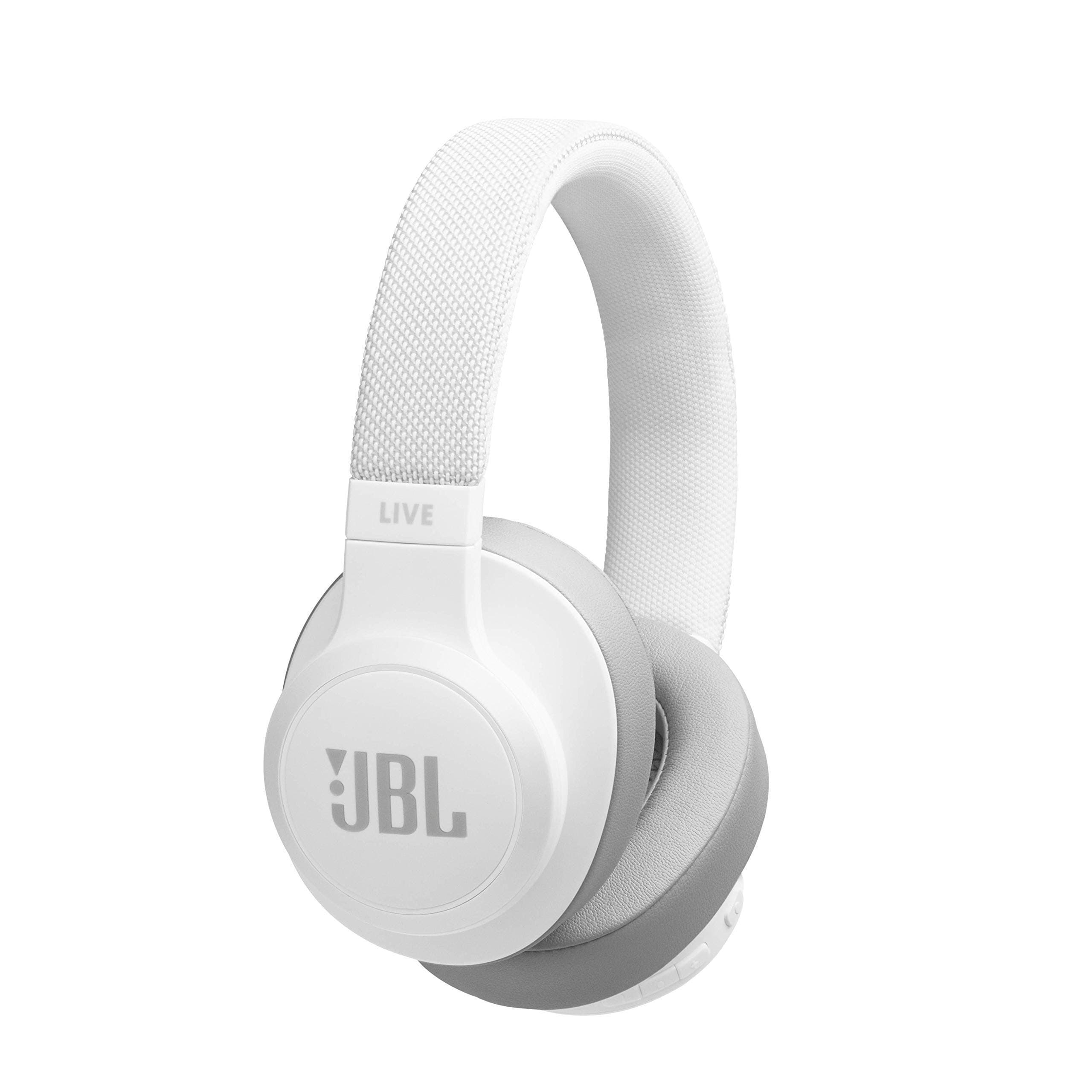 (Refurbished) JBL Live 500BT Wireless Over-Ear Voice Enabled Headphones (White)