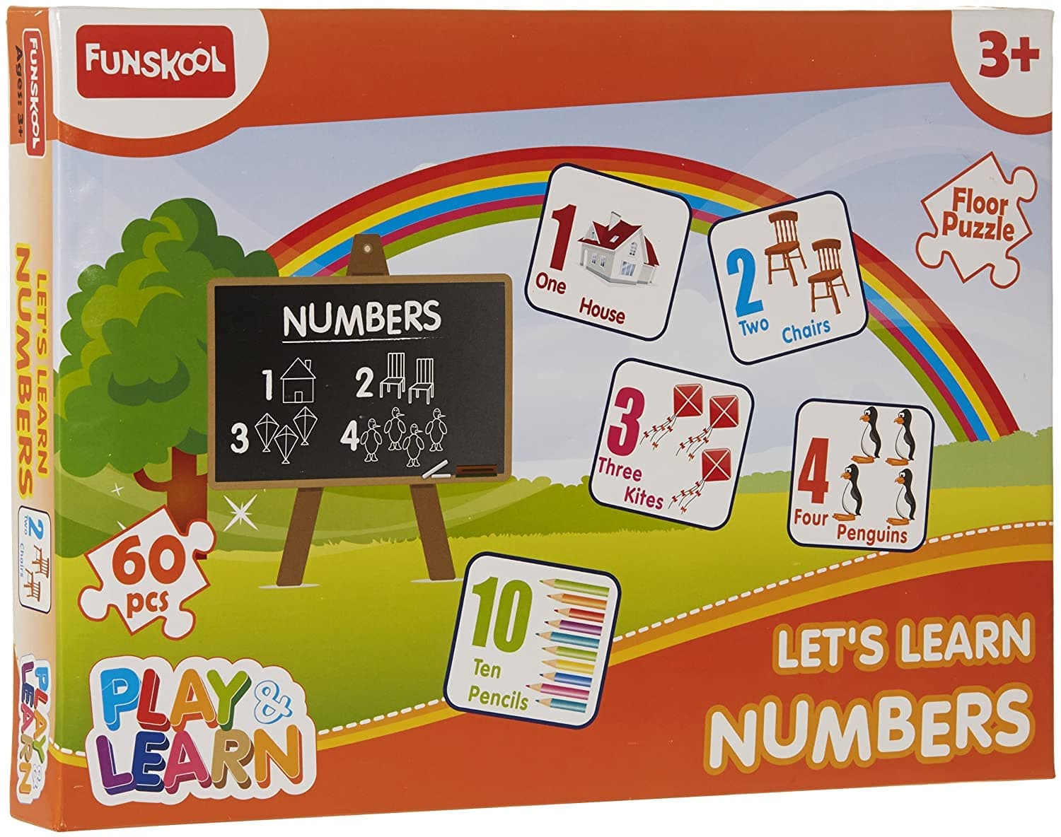 Funskool Play & Learn-Numbers,Educational,60 Pieces,Puzzle,For 3 Year Old Kids And Above,Toy,Multicolor
