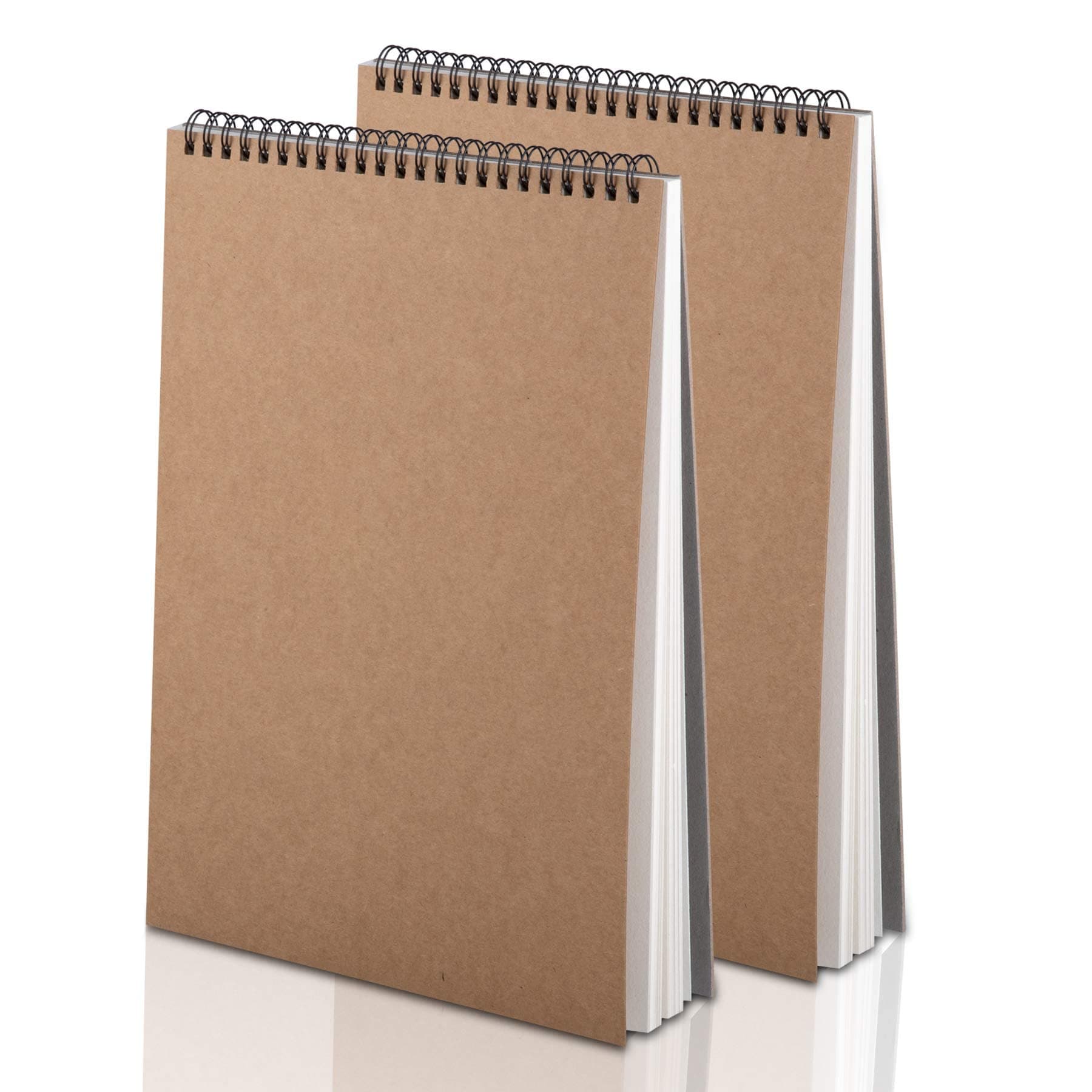 MAKINGTEC Sketchbook A4 Sketch Book Drawing Pad with 60 Pages/ 30 Sheets Sketch Pad Spiral Bound Kraft Cover Hardback Art Book, 2 Pack