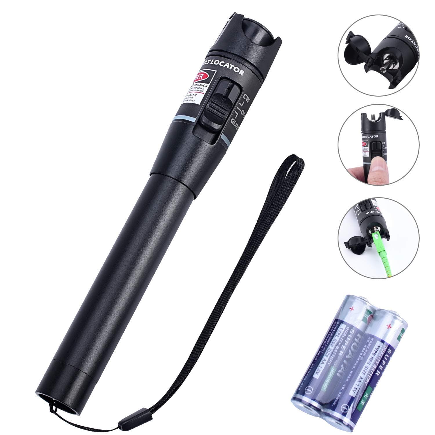 Visual Fault Locator, 30mW 30KM Red Light Fiber Optic Cable Tester Meter, Cable Test Equipment Suitable for 2.5 mm Connector