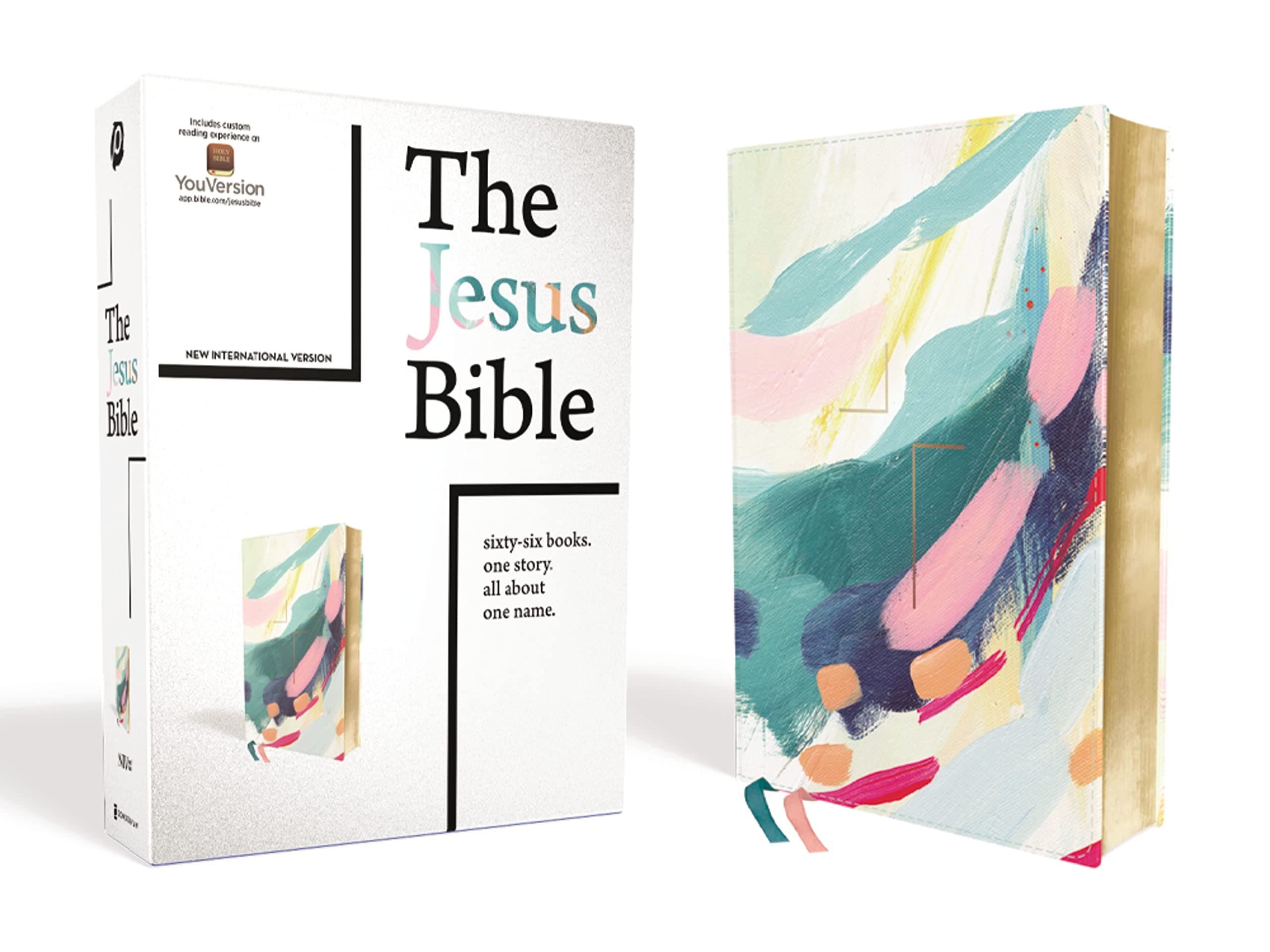 The Jesus Bible, NIV Edition, Leathersoft, Multi-Color/Teal, Comfort Print: New International Version, Multi-Color / Teal, Leathersoft, Study, Comfort Print