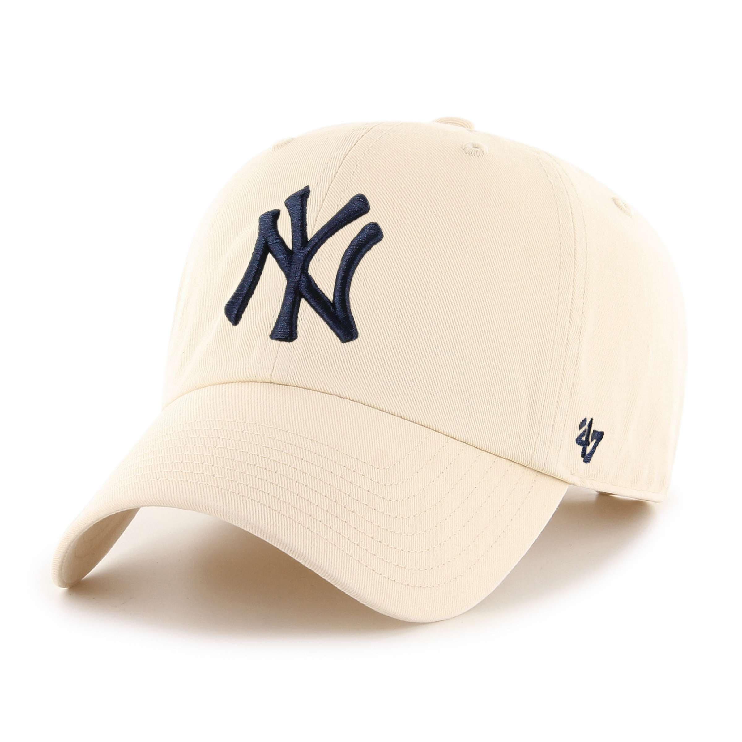MLB New York Yankees Men's '47 Brand Clean Up Cap, Natural, One-Size