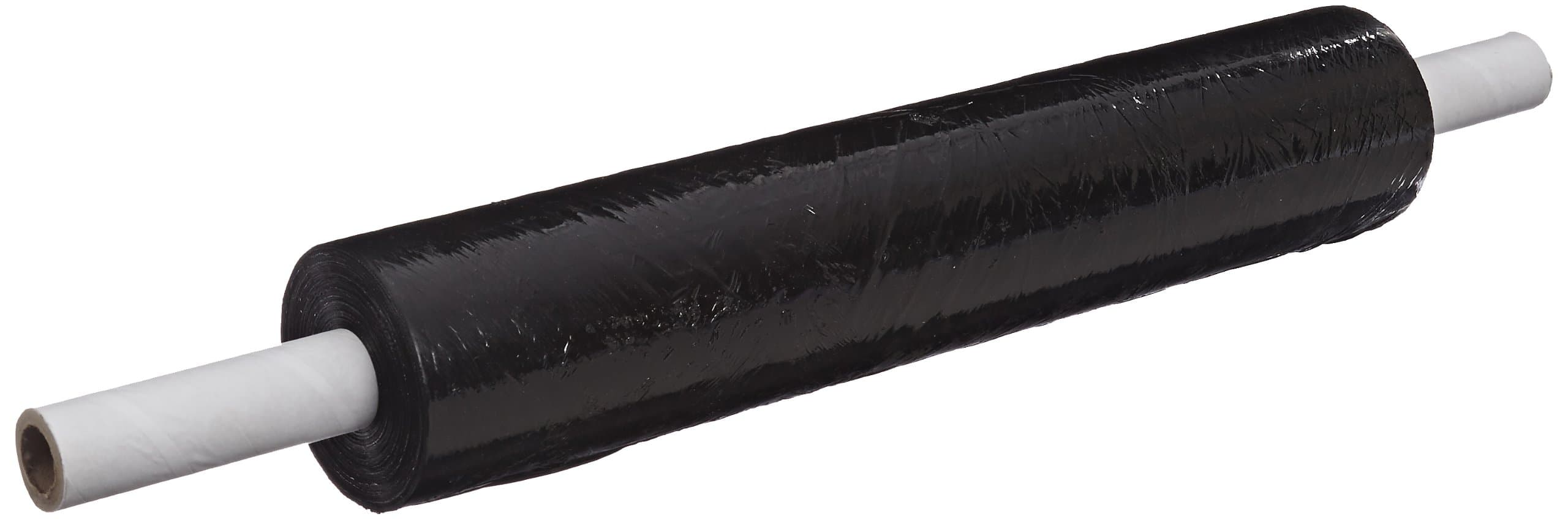 Goodwrappers PVTB2080 Linear Low Density Polyethylene Black Opaque Cast Disposable Hand Stretch Wrap with Plain Core Extensions/Built-In Dispenser, 1000' Length x 20" Width x 80 Gauge Thick (Case of 4)