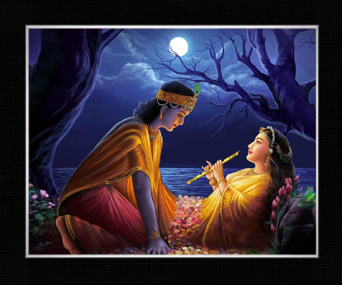 Shree Handicraft Radha Krishna Painting Photo Frame Wall Mount Frame for Home Deco |(8inch X 10 inch X 0.5 inch) Acrylic Sheet Use