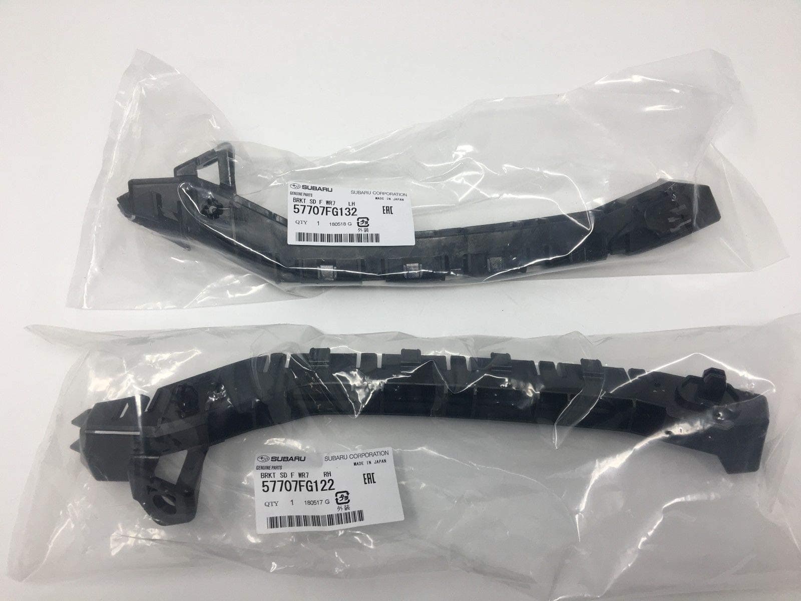 Subaru 2008-2014 Impreza WRX STi Front Left & Right Side Bumper Bracket Set - 57707FG122 & 57707FG132 - Genuine OEM