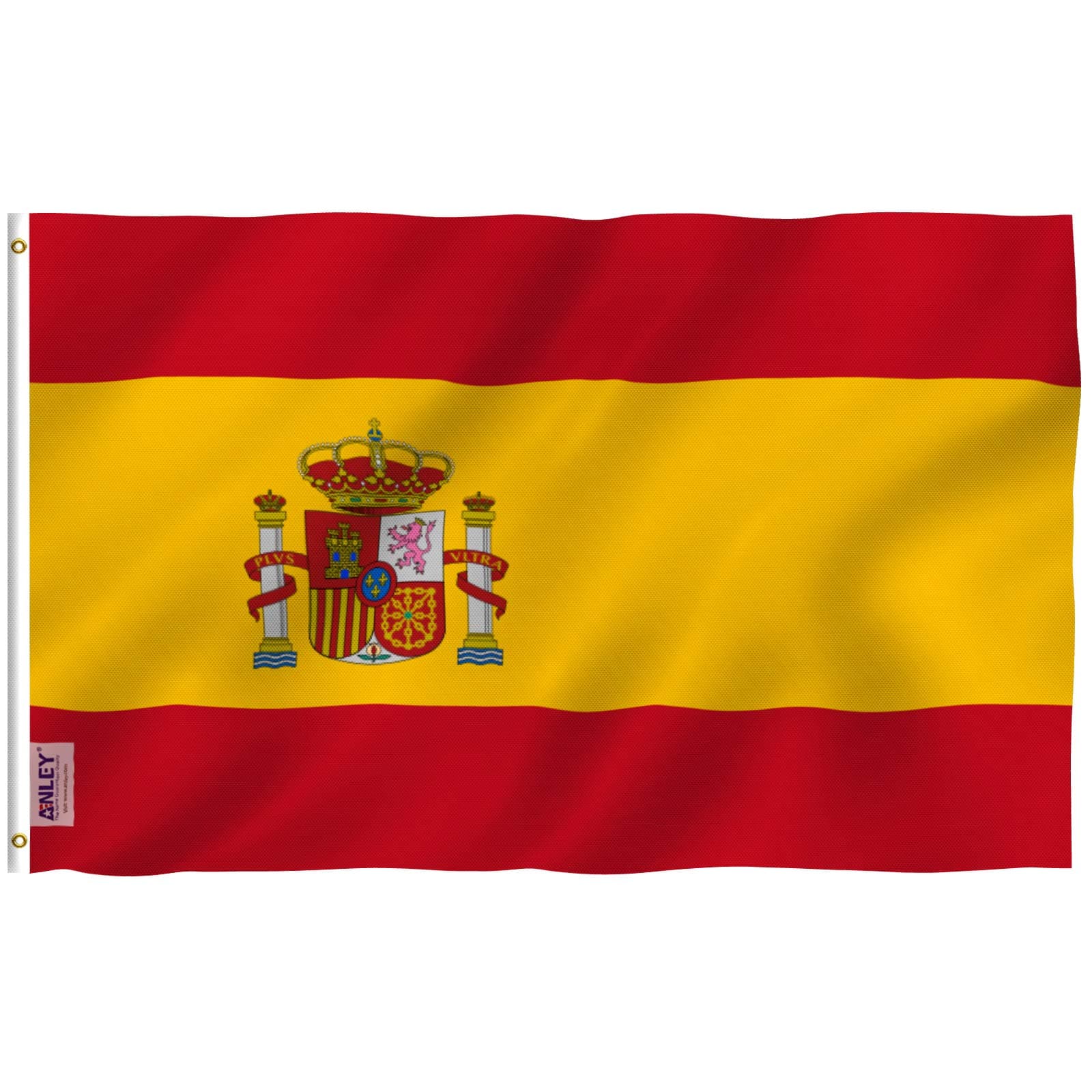ANLEY Fly Breeze 3x5 Foot Spain Flag - Vivid Color and Fade Proof - Canvas Header and Double Stitched - Spainish National Flags Polyester with Brass Grommets 3 X 5 Ft