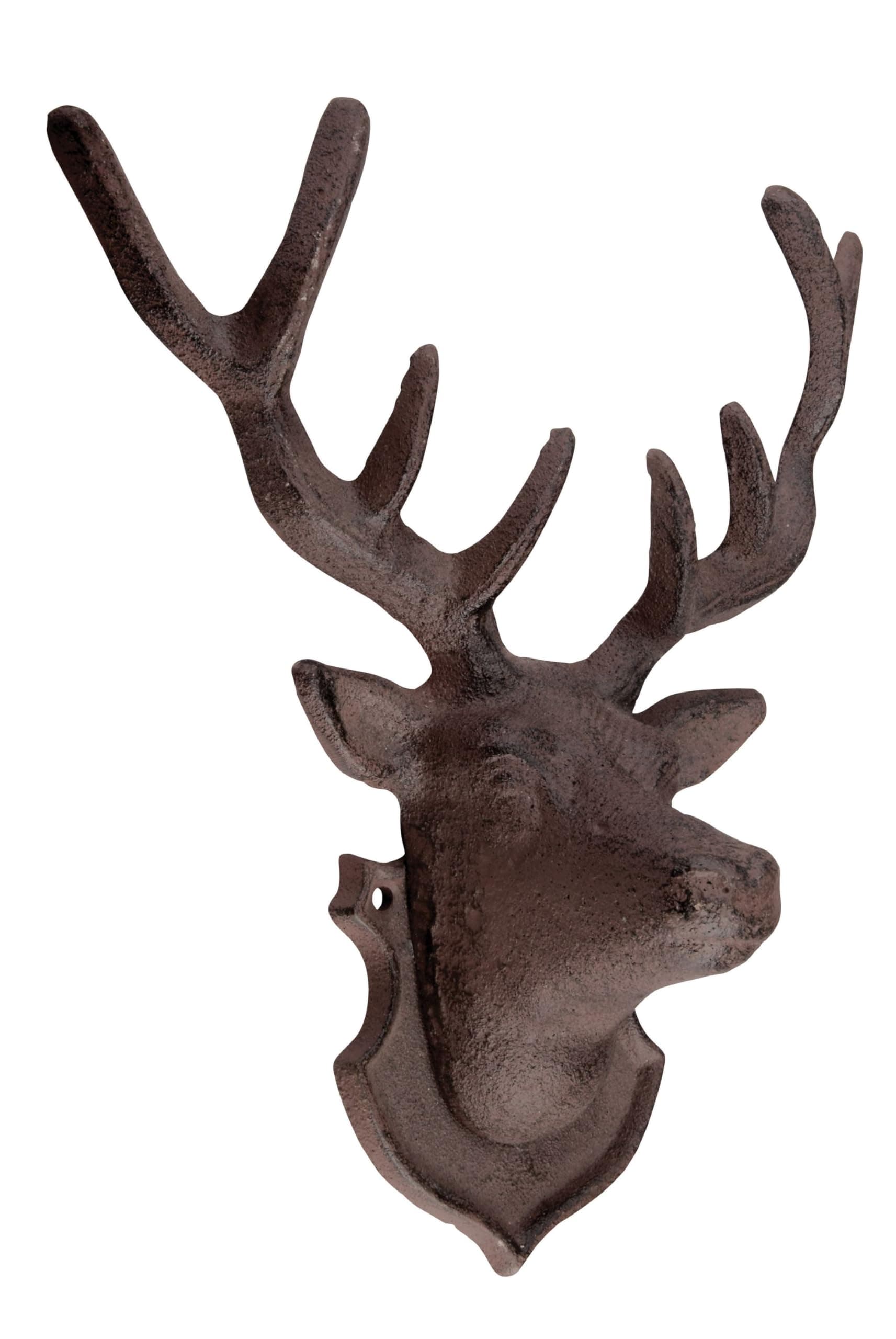 Esschert Design DB44 Wall Décor Deer, ant. Brown, 9.3 in*8.5 in*3.5 in