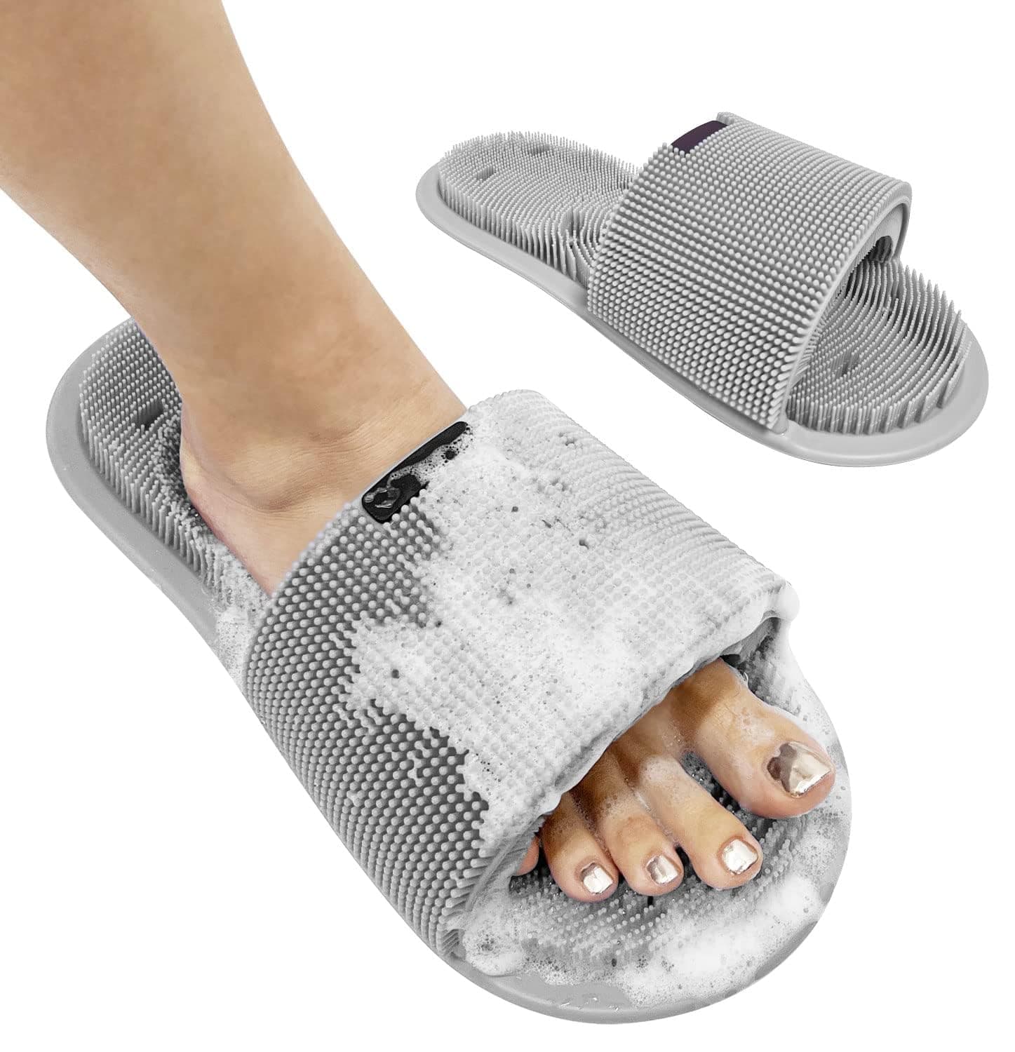 Zorzel Shower Foot Scrubber - 1 Pc Non-Slip Foot Scrubber with Soft Silicone Bristles - Foot Cleaner Bath Accessories for Exfoliating Dead Skin Feet Clean Improving Circulation - (Multicolor)