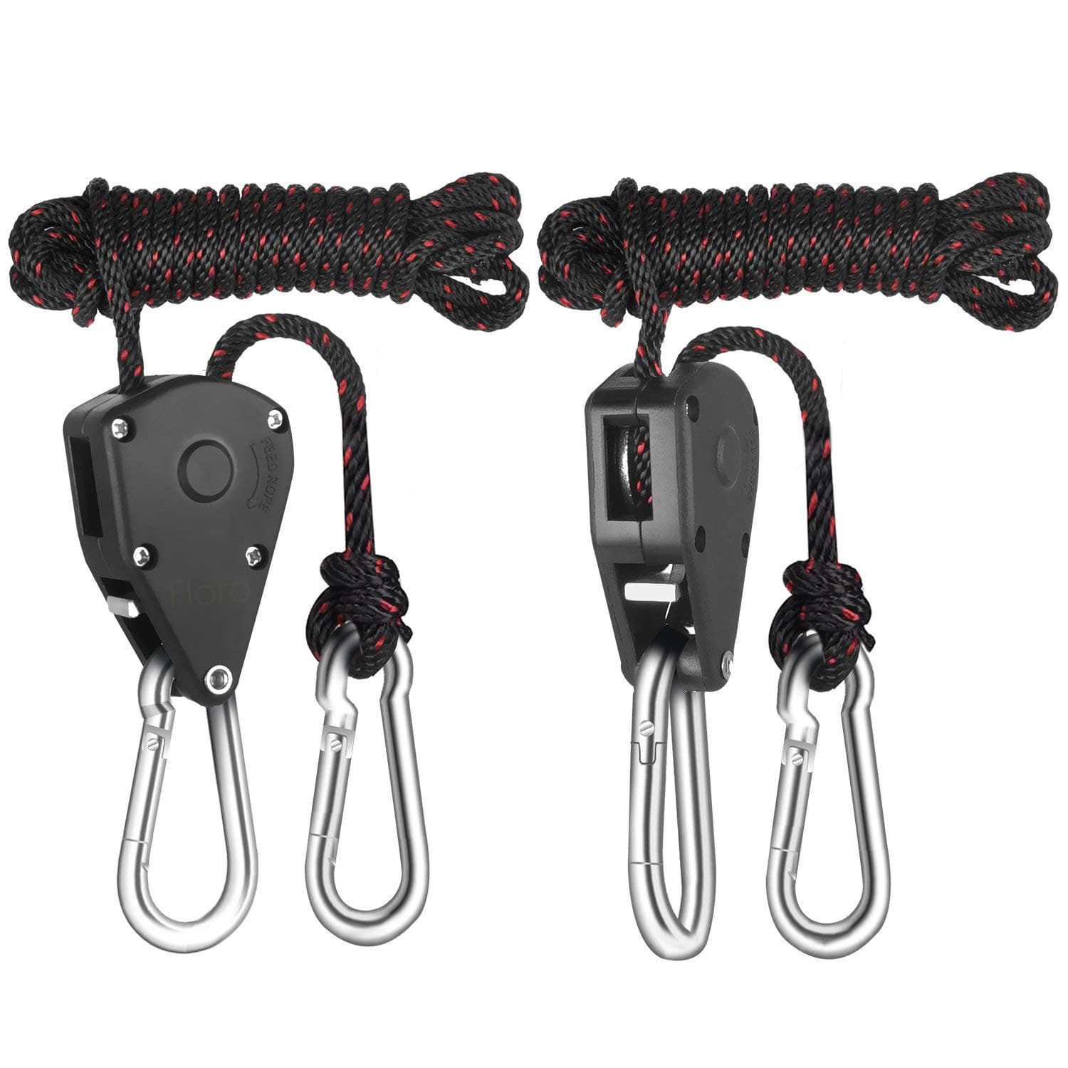 Rope Clip Grow Light Hangers, Easy Way to Raise and Lower Fixtures, 8ft Heavy-Duty Braided Rope Holds up to 150 lbs.
