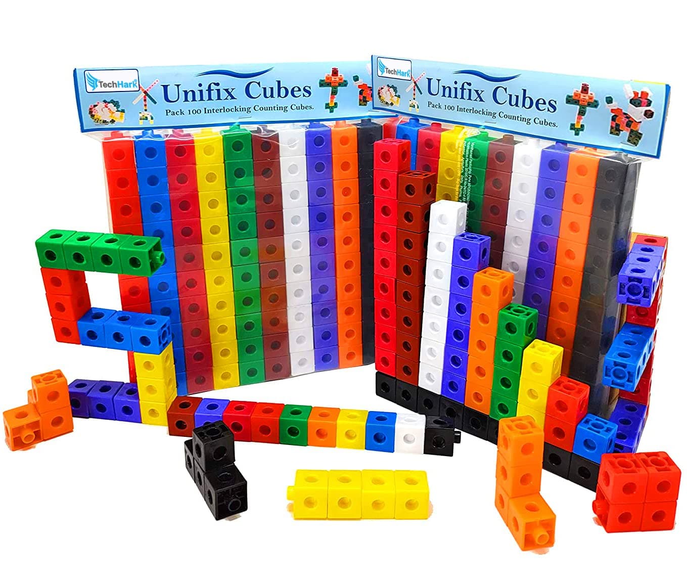 TechHark Assembly Colorful Educational Building Smart City Blocks for Kids (100+ pieces Cube) Multicolor (100 pieces)