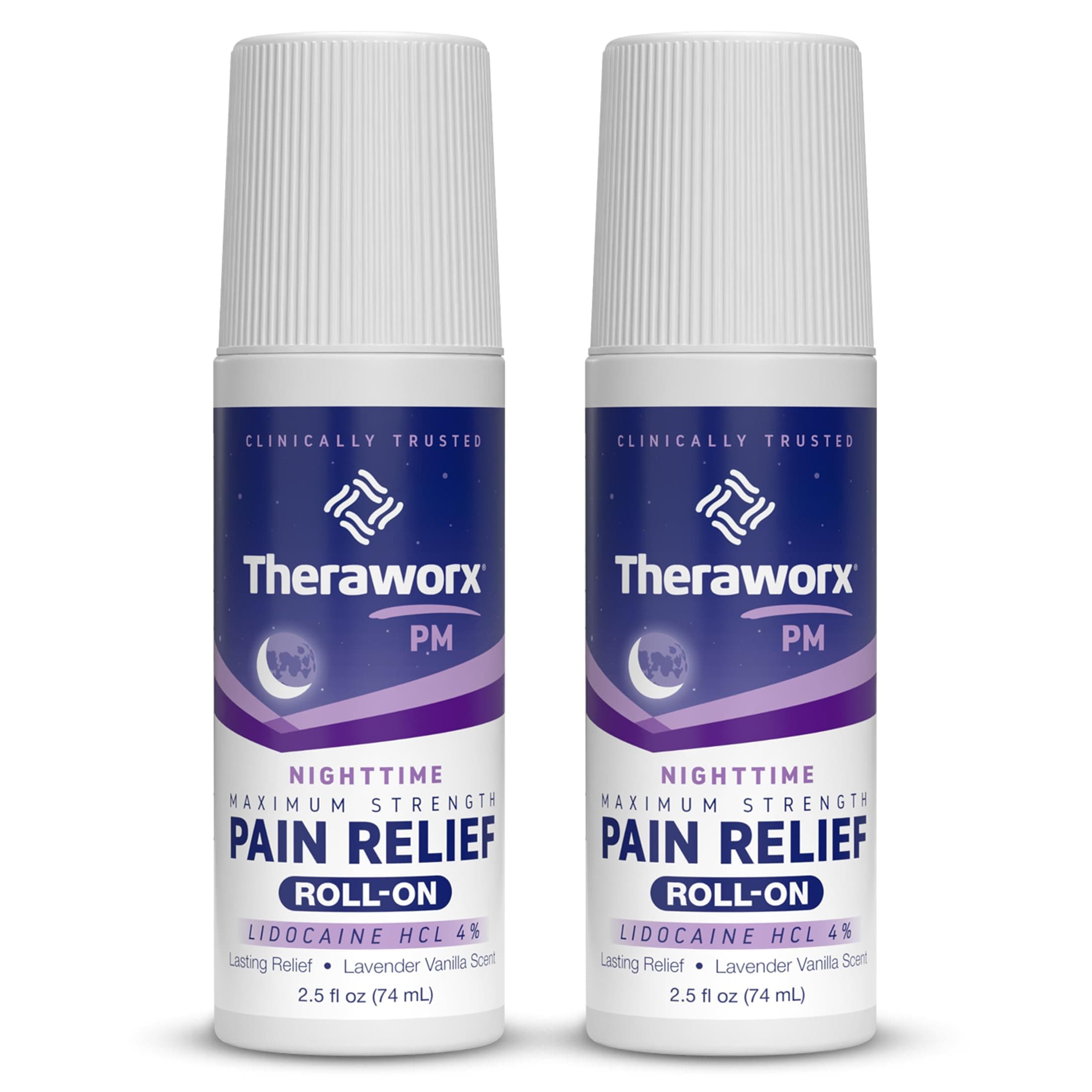 - Nighttime Maximum Strength Pain Relief Roll-on with Lidocaine – 2.5 oz - 2 Count
