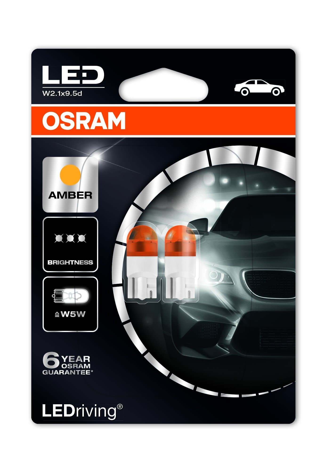 Osram 2825YE-02B LEDriving LED Retrofit Amber Interior Lights Amber 2000K, Double Blister