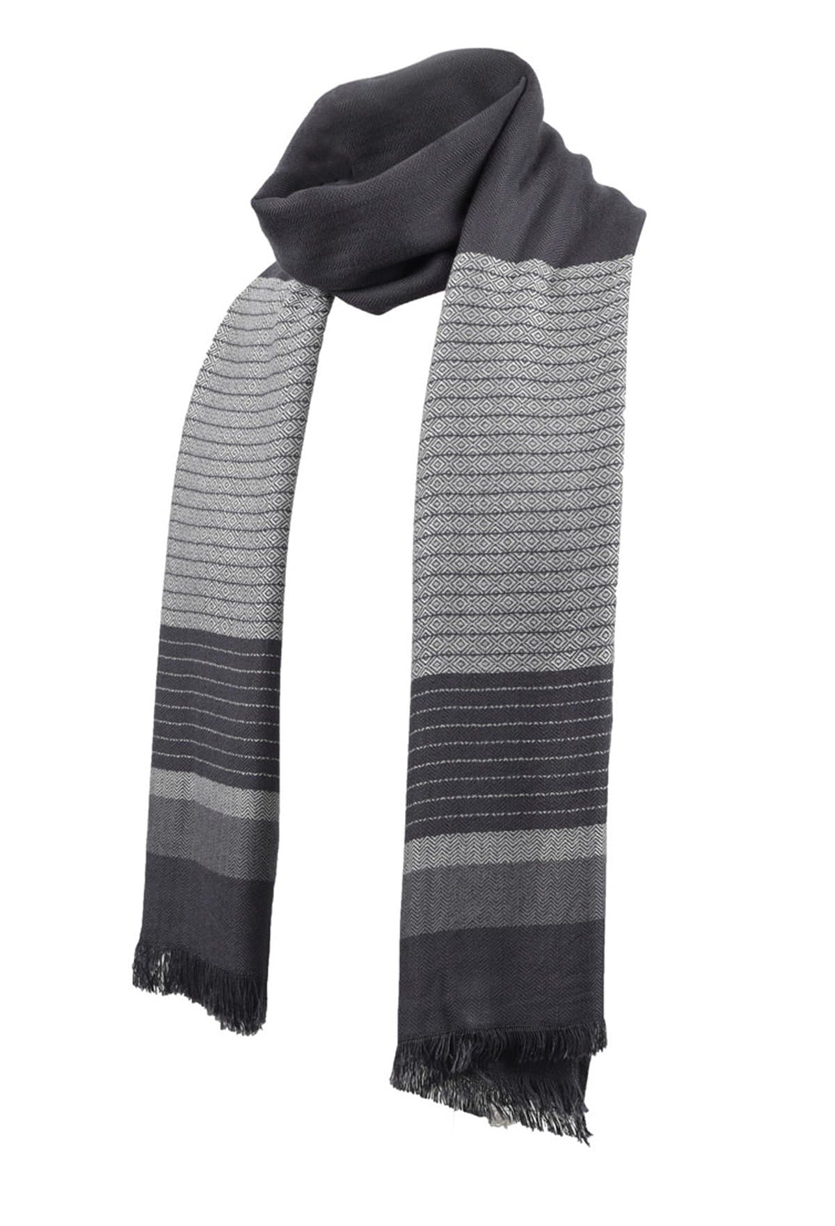 Men's Winter Cashmere Scarf Stripes Warm Soft Scarves with Tassel Luxurious Winter Scarf For Men Women