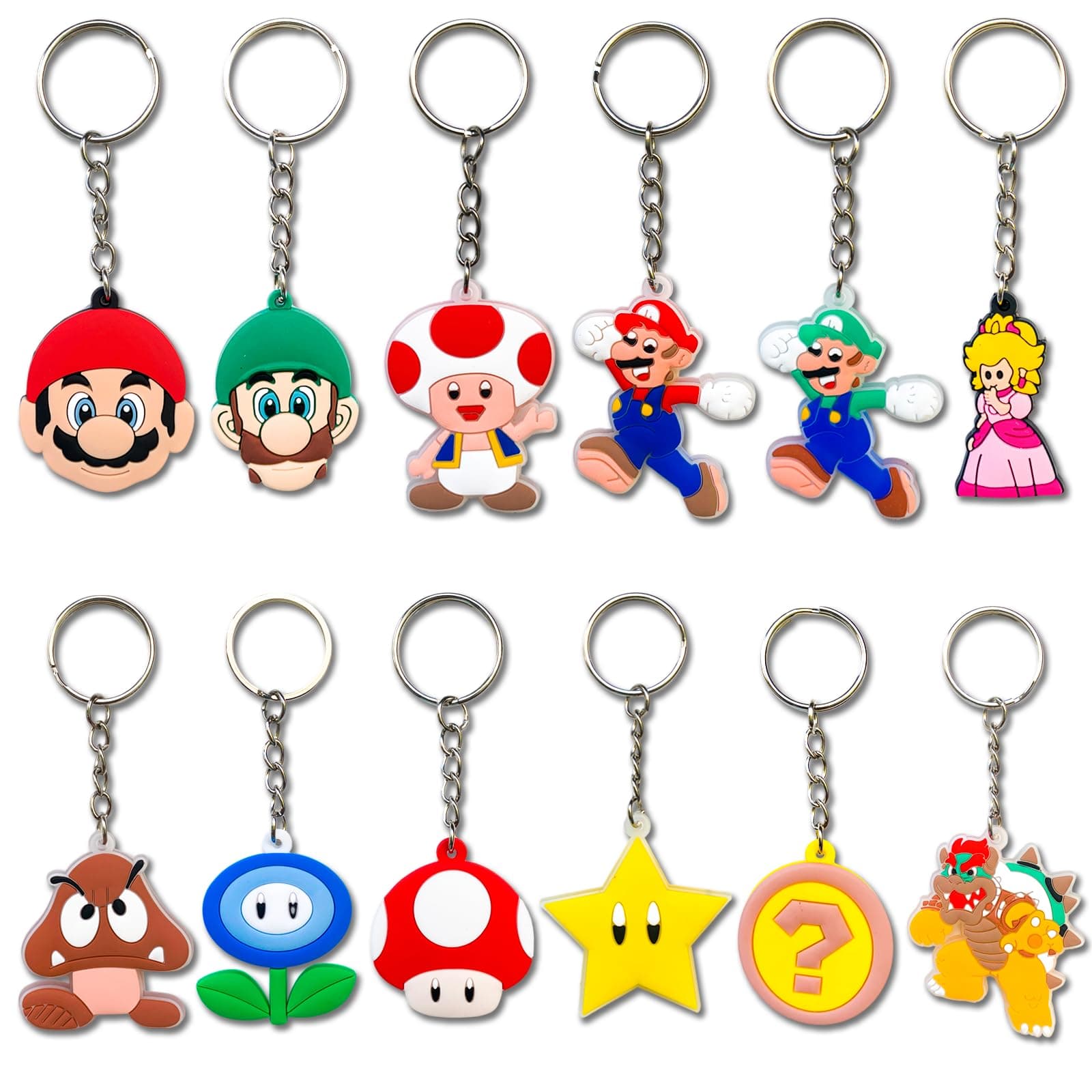 Cartoon Keychain, Cute Silicone Key Chain (12pcs game)