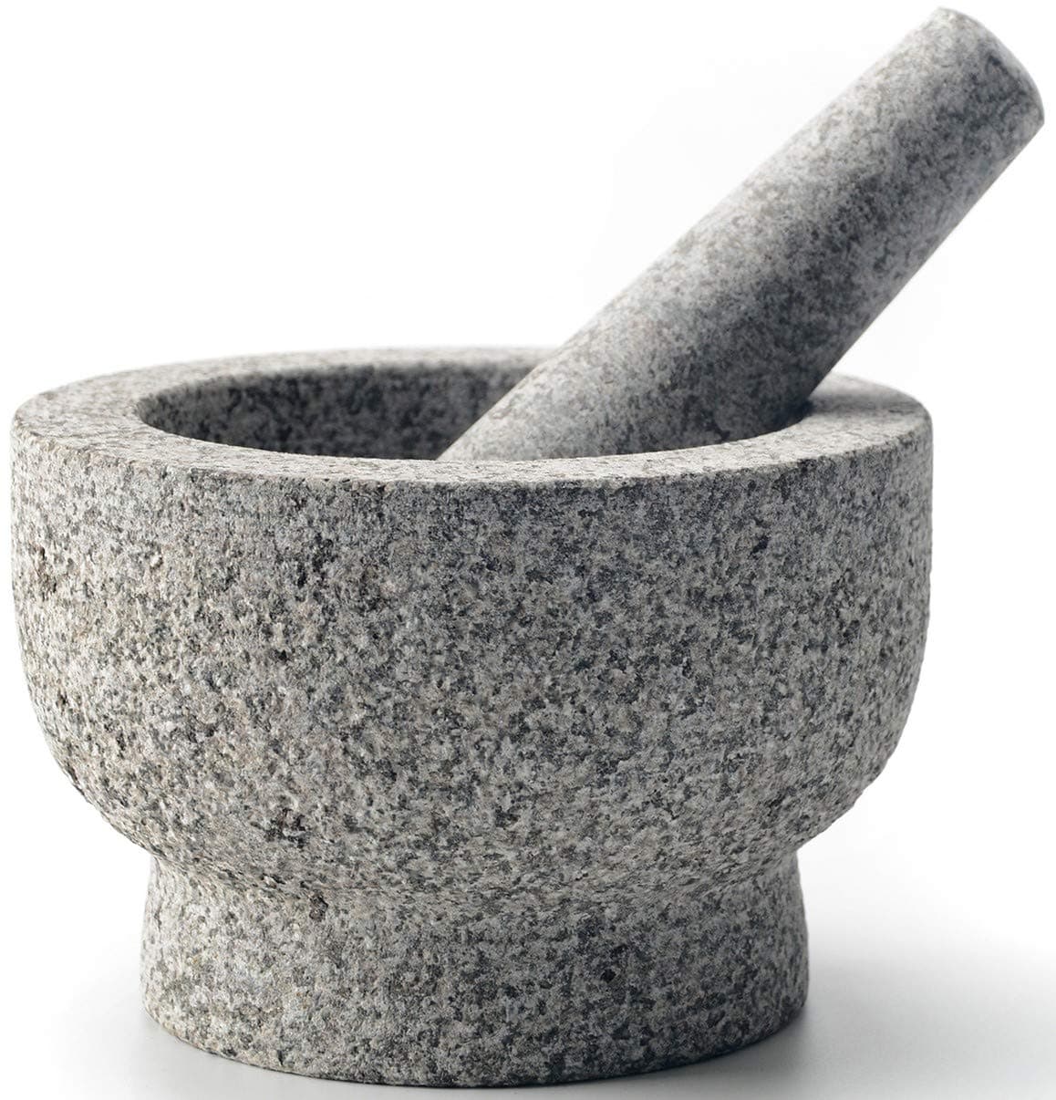 CookwiseMortar and Pestle Set 2 Cup Easy to Clean Made for Lifetime, with Bamboo Brush Inside, unpolished Granite Stone, Large and Heavy, Guacamole and Spice Grinder