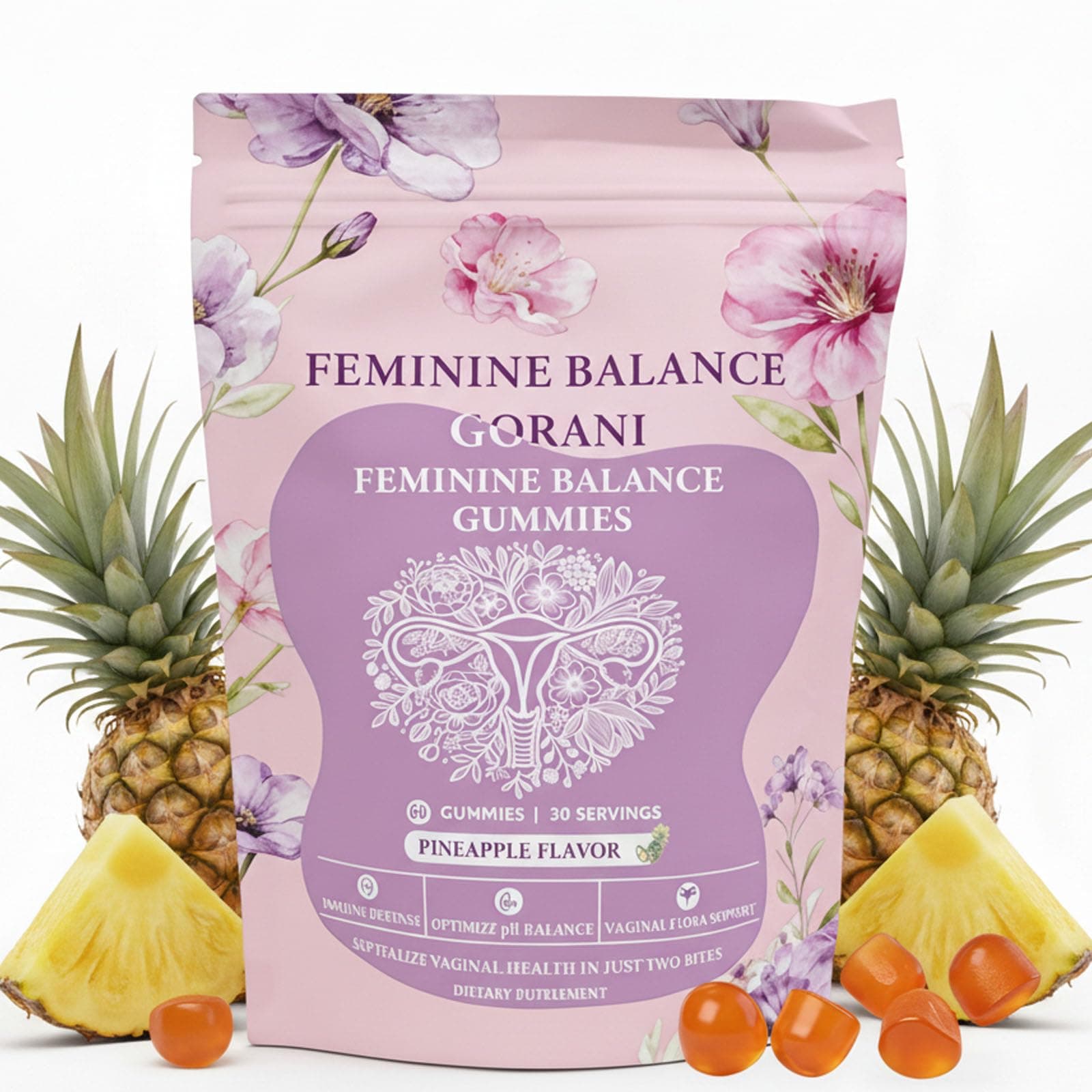 Gorani Feminine Balance Gummies – Probiotic Support for Women’s Intimate Health, Premium Balance Gummies, pH Balance & Immune Boost – Vegan & Low Sugar